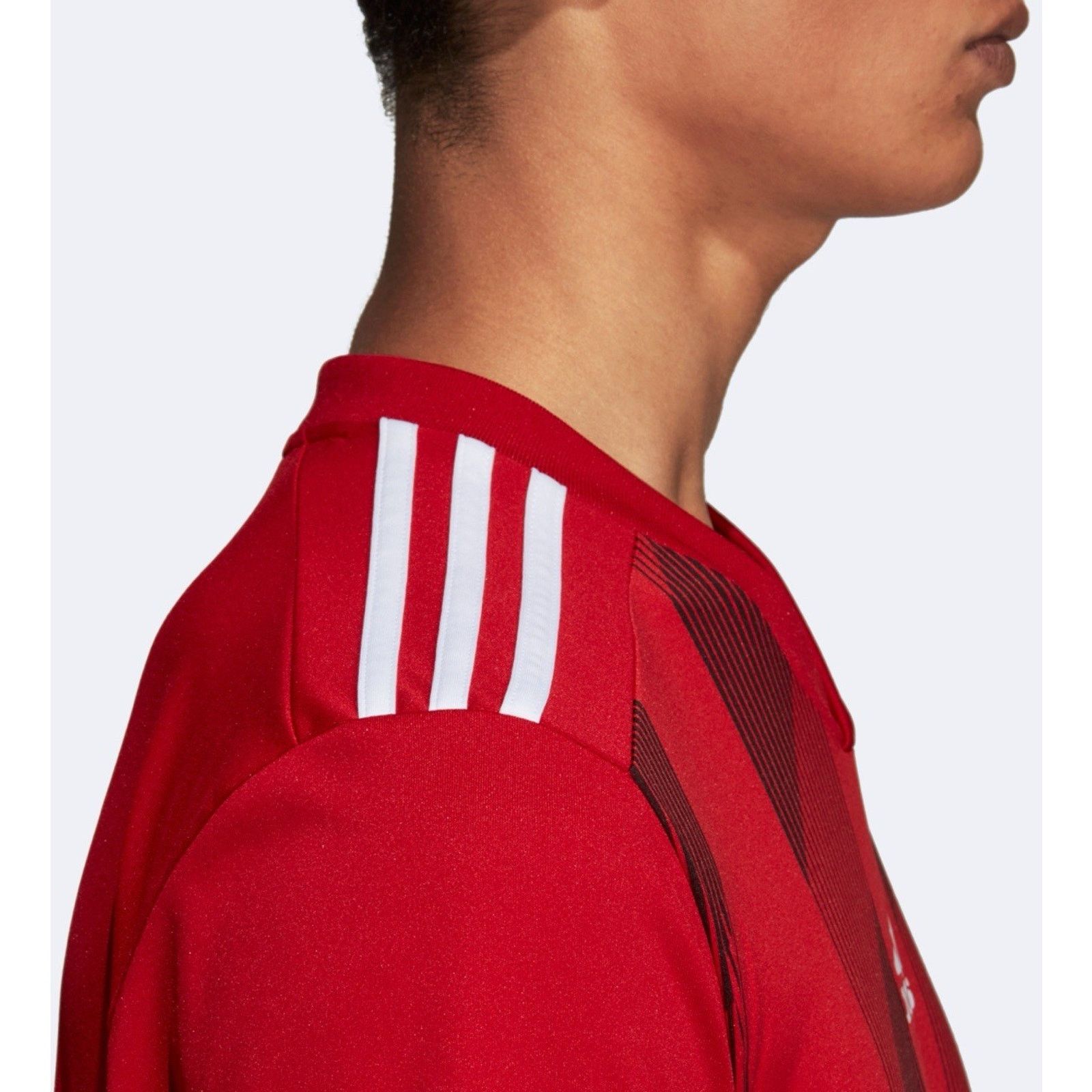 Adidas Adidas Shirt Mens Small Red Striped Climalite V-Neck Soccer Size US S / EU 44-46 / 1 - 10 Thumbnail