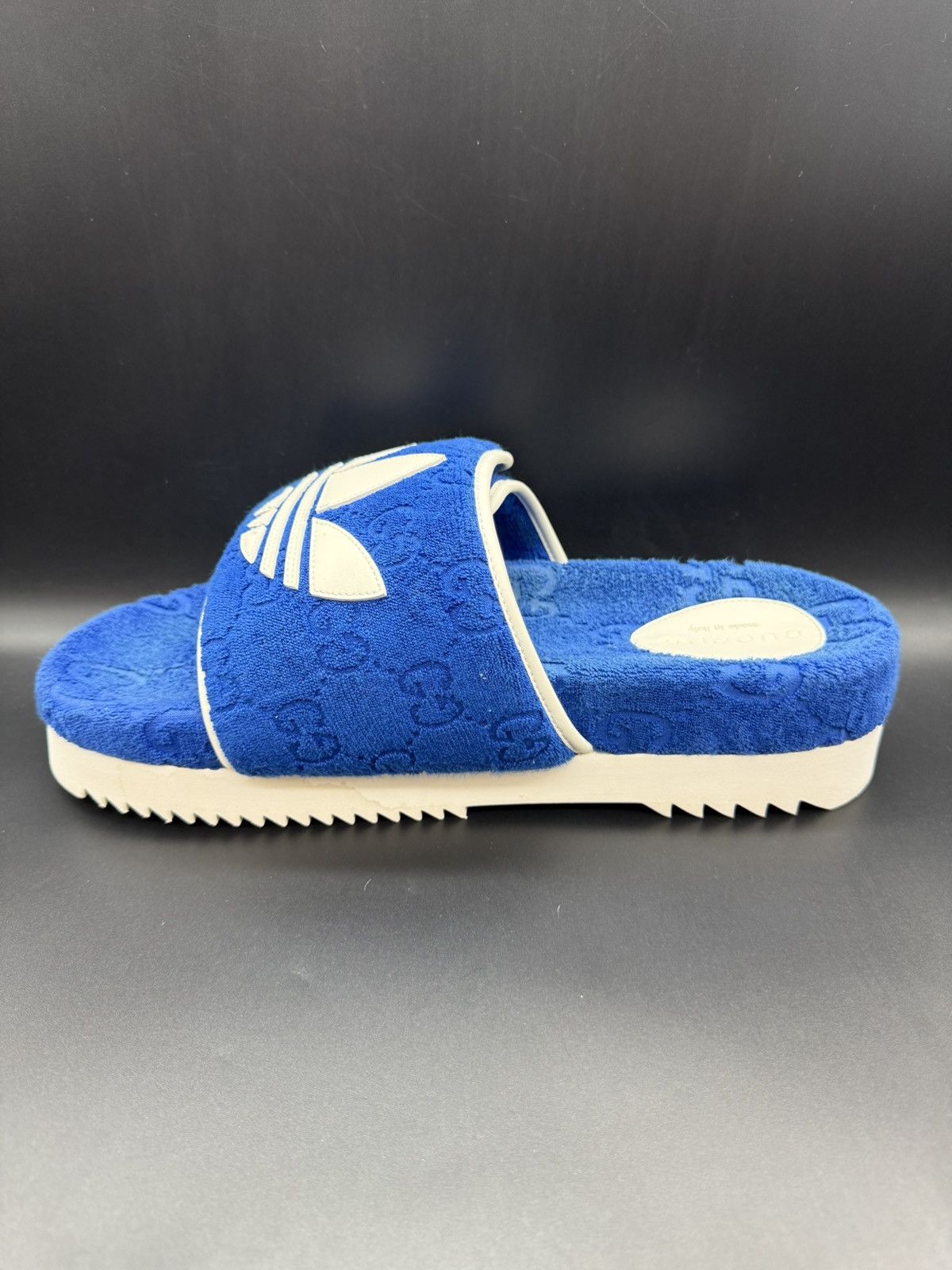 Adidas × Gucci Gucci x Adidas Magic Sponge Platform Slide Blue/White Size US 12 / EU 45 - 8 Thumbnail