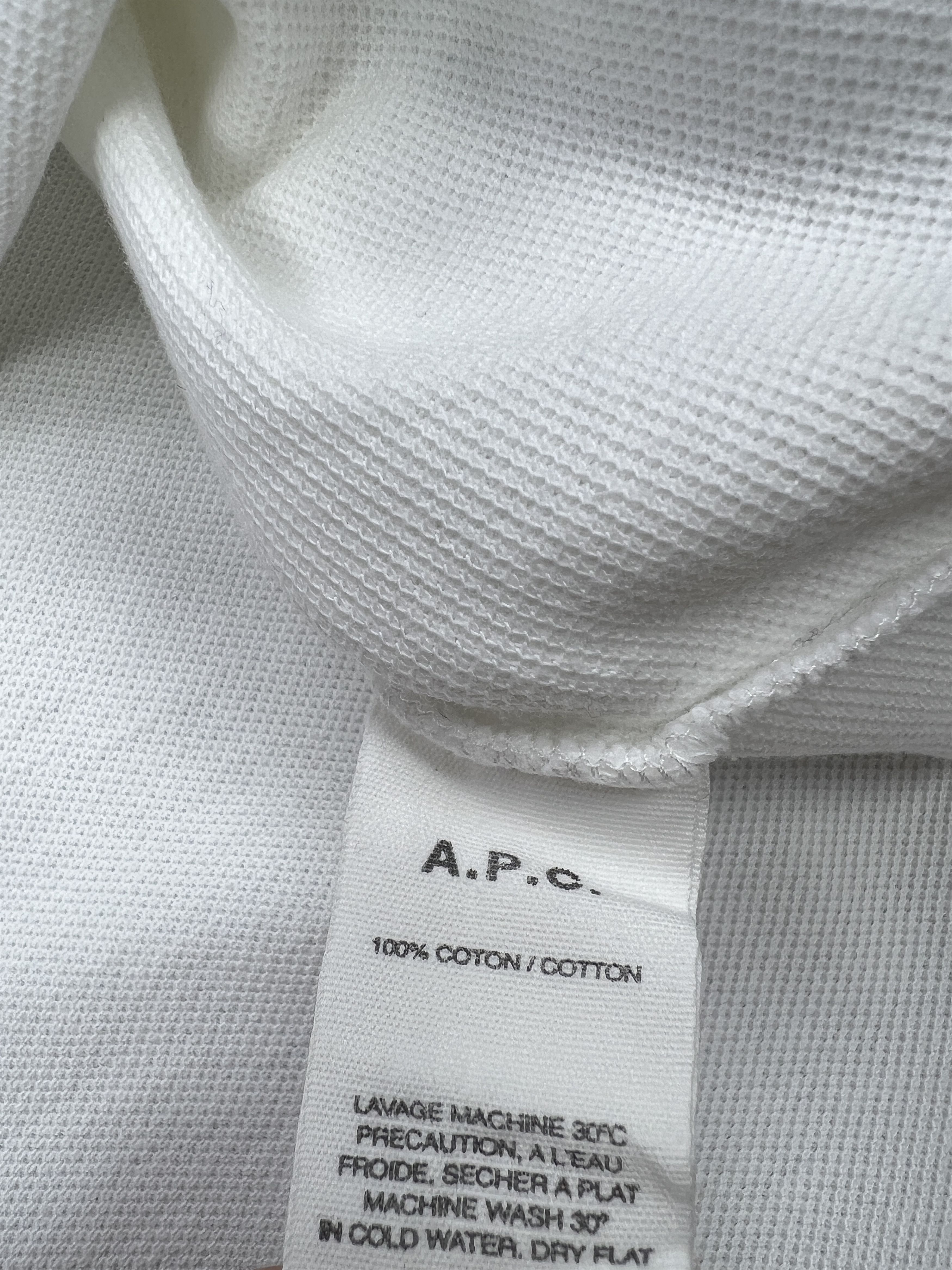 A.P.C. A.P.C. Basic White Cotton Polo Shirt Size US S / EU 44-46 / 1 - 5 Thumbnail