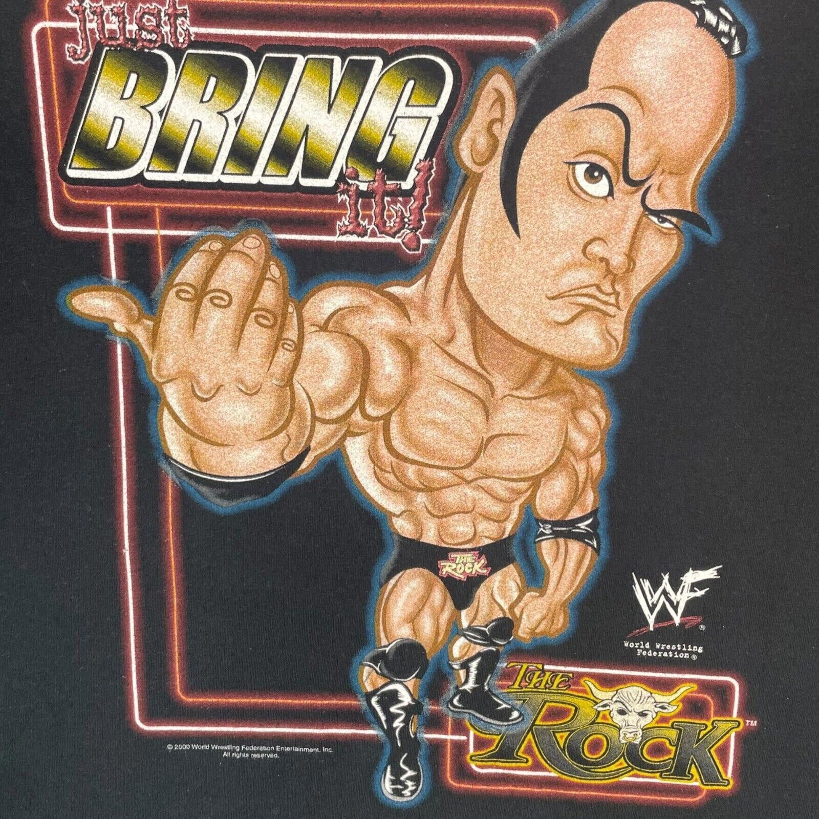 WWE 2000 The Rock Just Bring it Tee Size US L / EU 52-54 / 3 - 3 Thumbnail