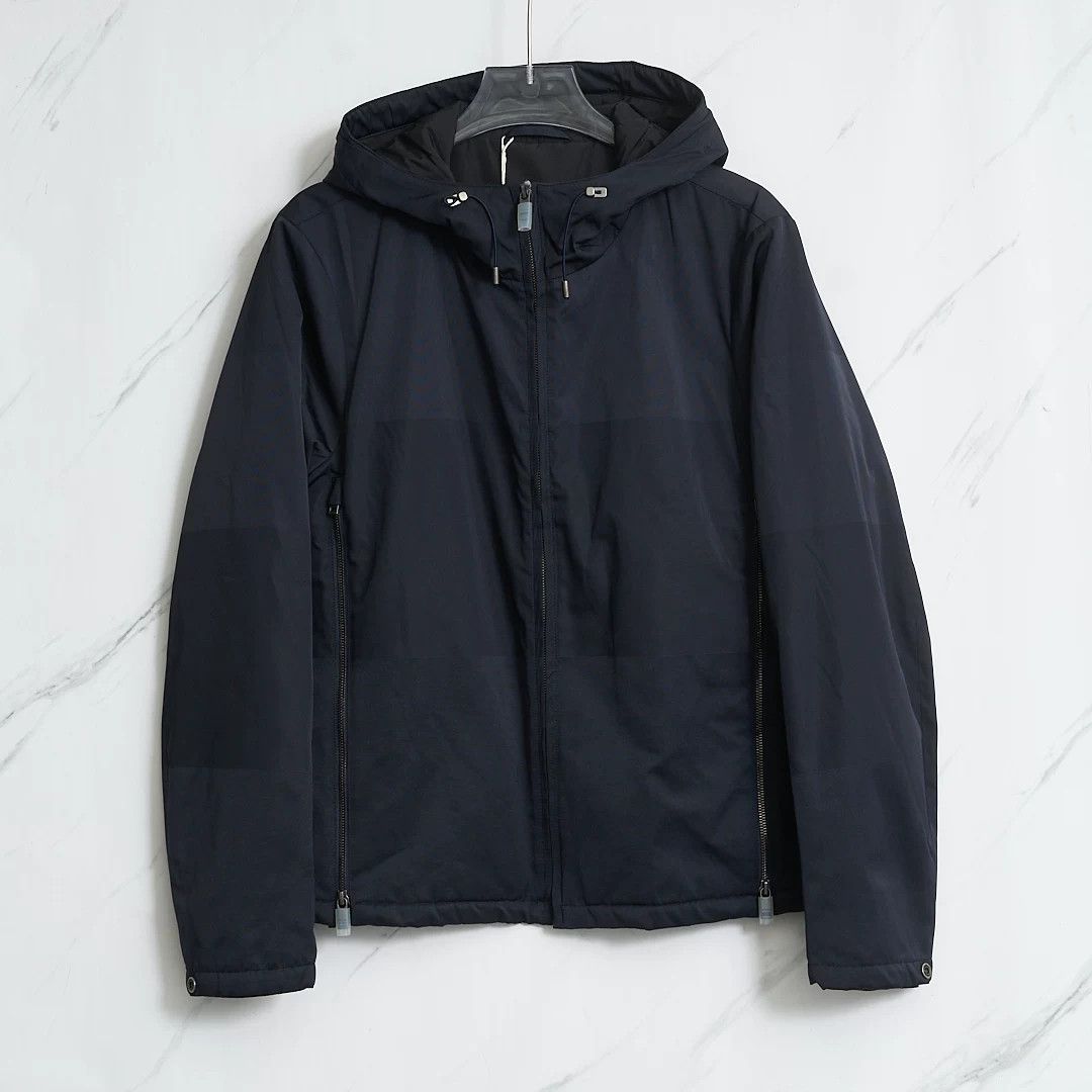 Ermenegildo Zegna ZEGNA Men's Navy Hooded Jacket Size US M / EU 48-50 / 2 - 1 Thumbnail