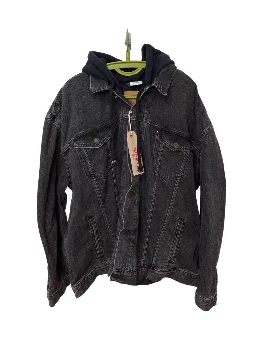 Levi's × Supreme Supreme x Levi's Hooded Jacket Black White | Grailed