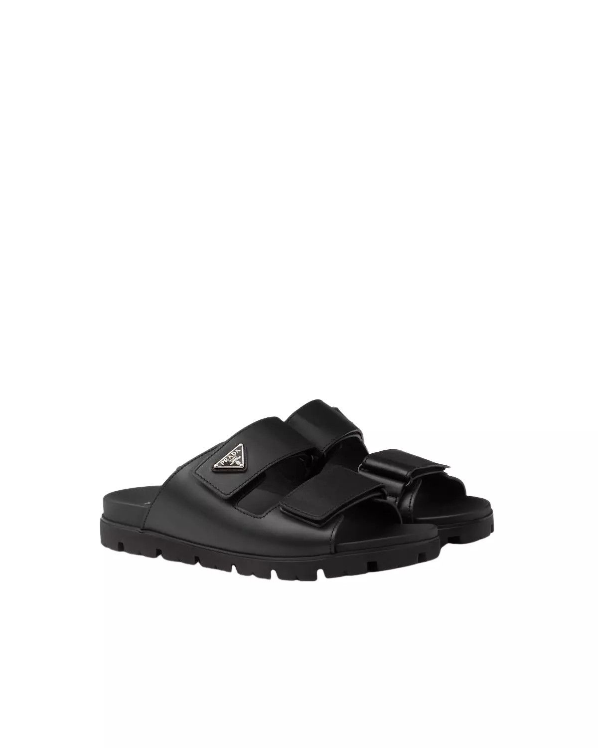 Prada PRADA $1100 Black Leather Strap Sandals New And Authentic Size US 5.5 / EU 38 - 1 Thumbnail