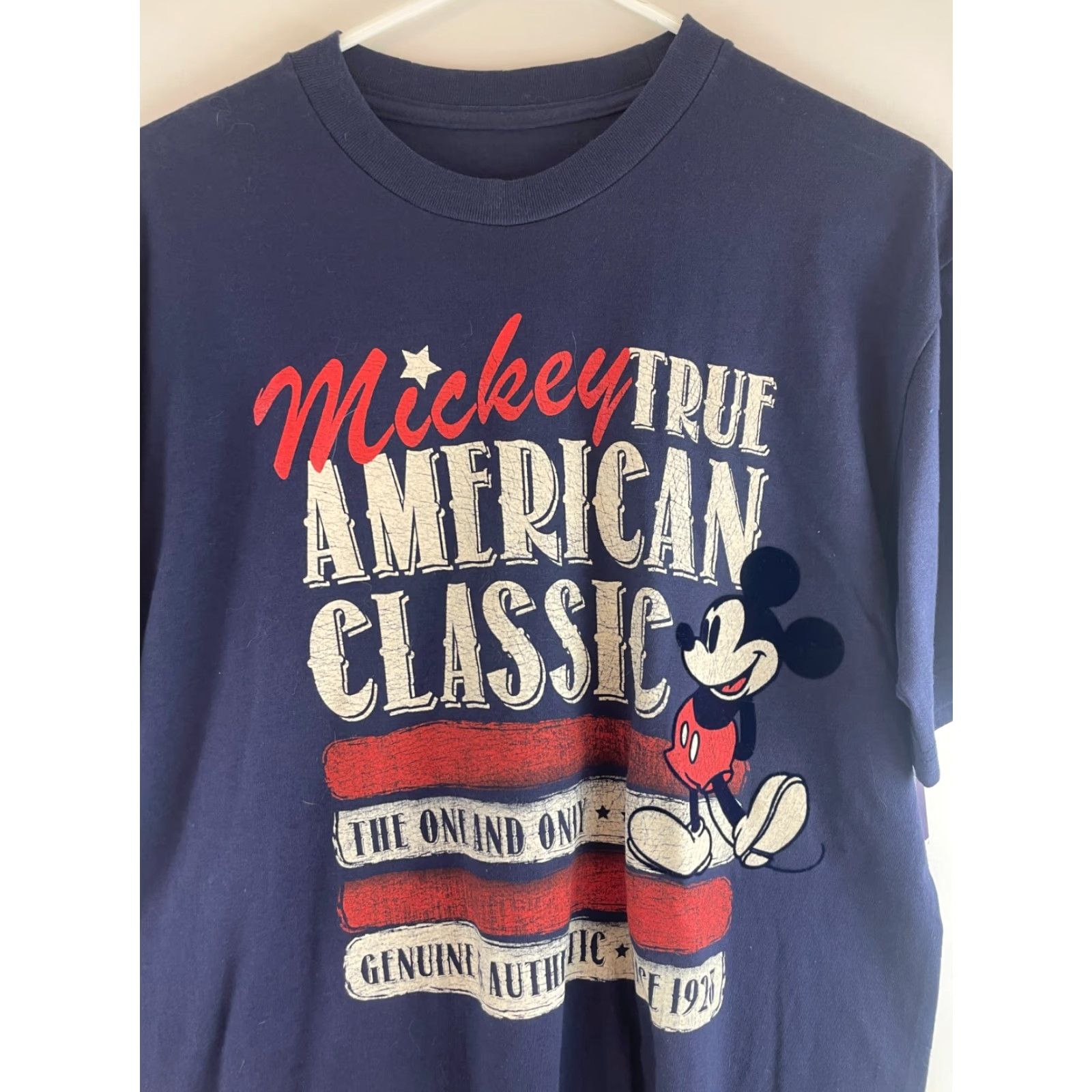 Disney Disney Shirt Men Size Large Navy Blue Mickey Mouse Velvet Details Crew Neck Size US L / EU 52-54 / 3 - 3 Thumbnail