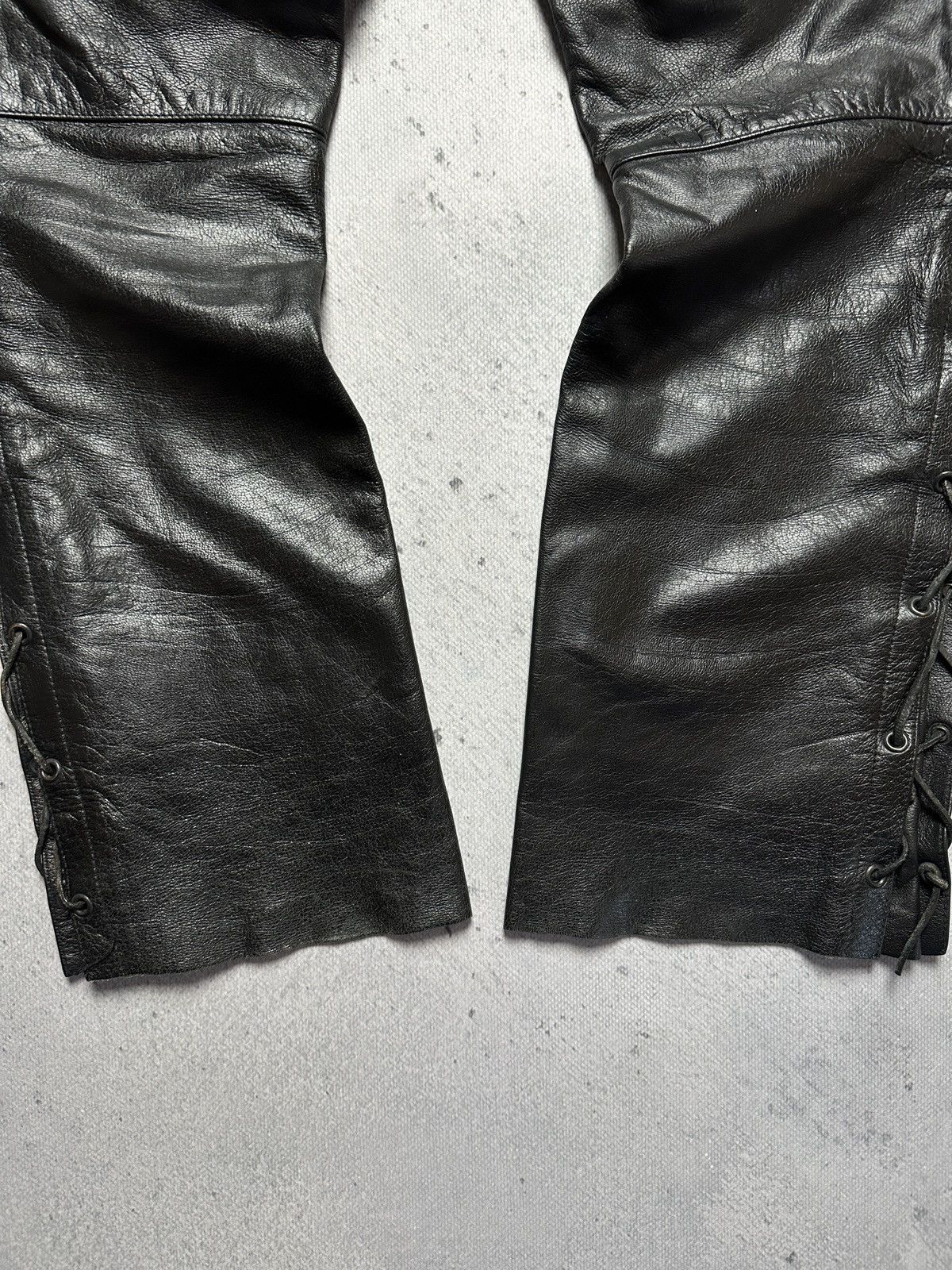 Genuine Leather Genuine Real Leather Highway 1 Pant Vintage Rock Punk Racing Size US 33 - 8 Thumbnail