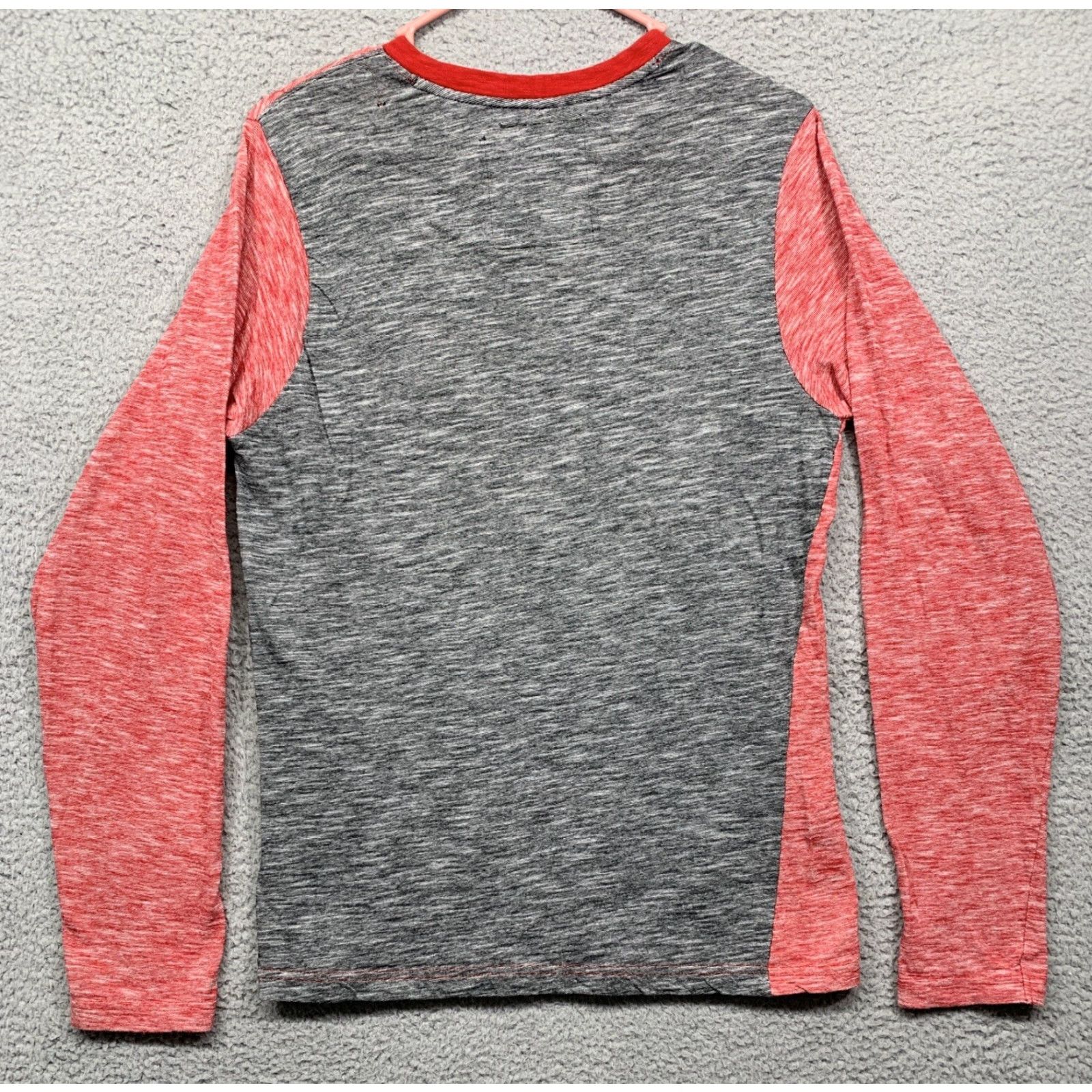 Vintage Broken Threads T-Shirt Men’s Small Heather Red & Black Pocket Long Sleeve Size US S / EU 44-46 / 1 - 4 Thumbnail