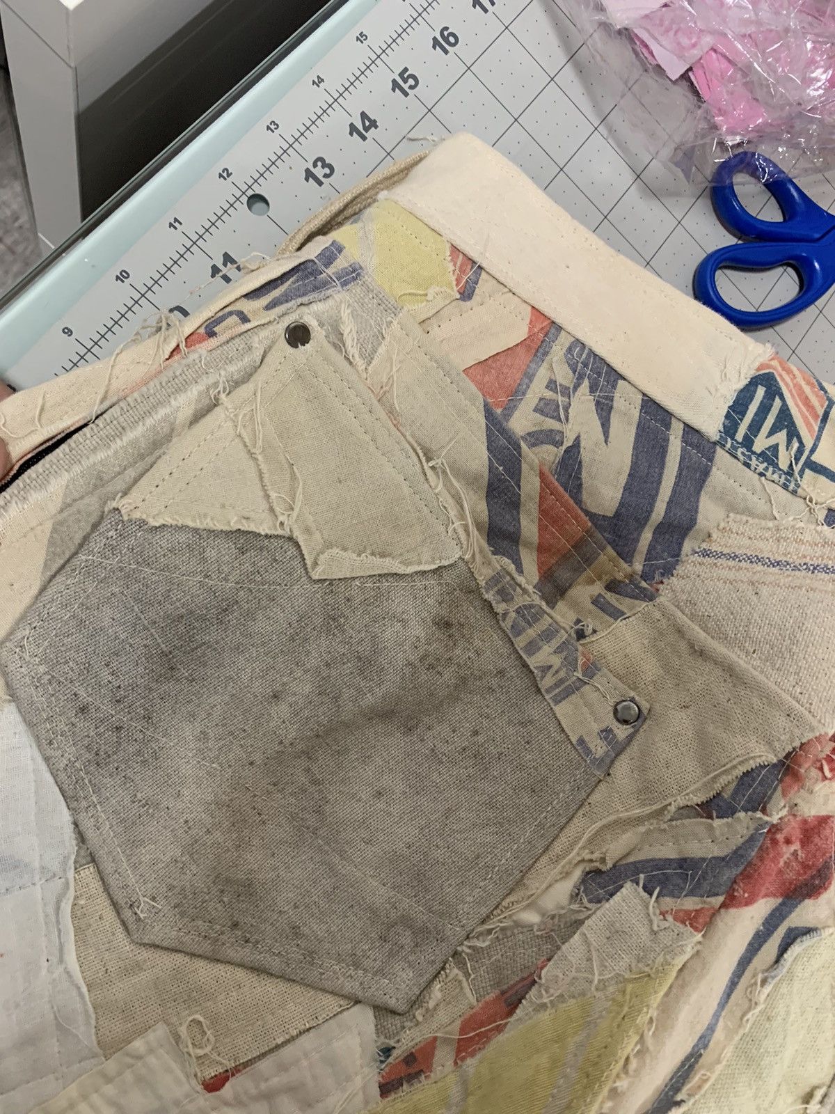 Vintage Bizzrad Country Patchwork Jeans Size US 35 - 7 Thumbnail
