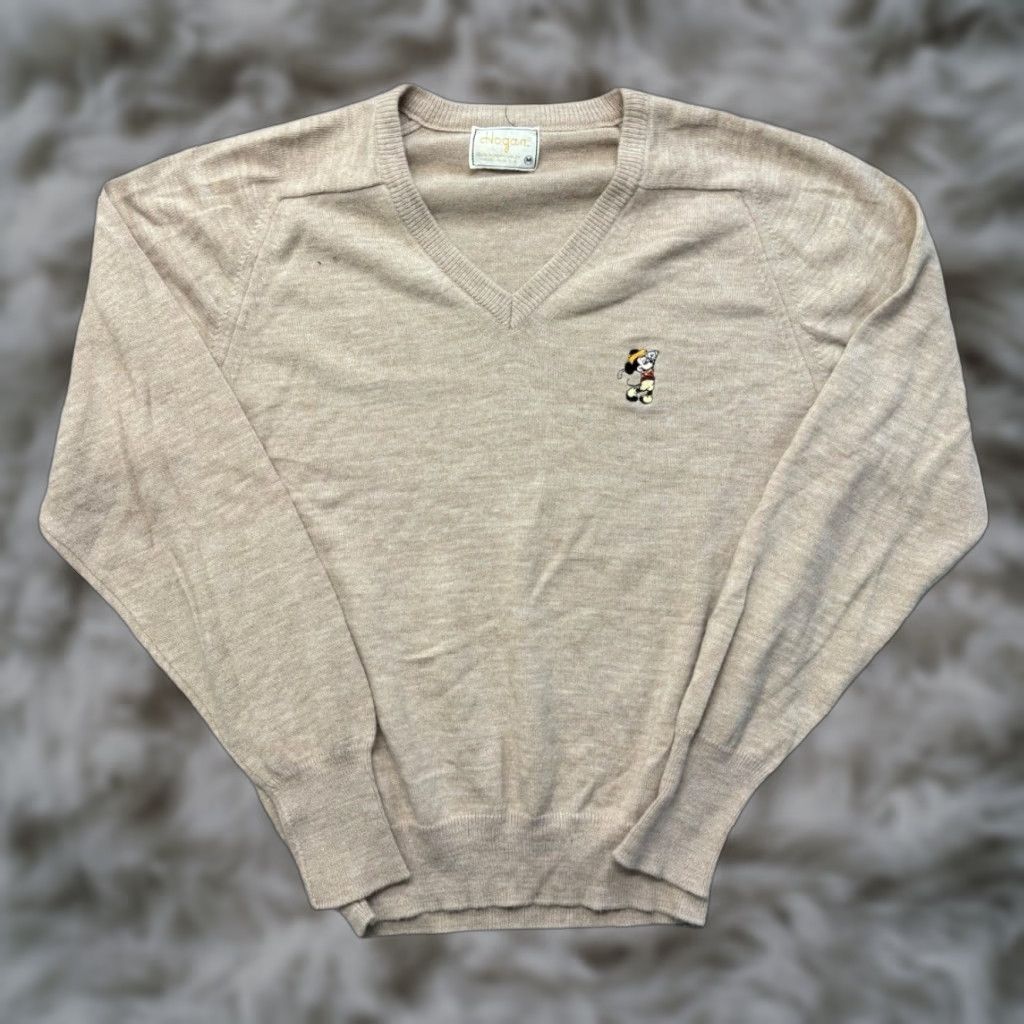 Vintage VINTAGE Disney Golf Mickey Mouse Knit V Neck Sweater USA Made M Orlon 70s Size US M / EU 48-50 / 2 - 1 Thumbnail