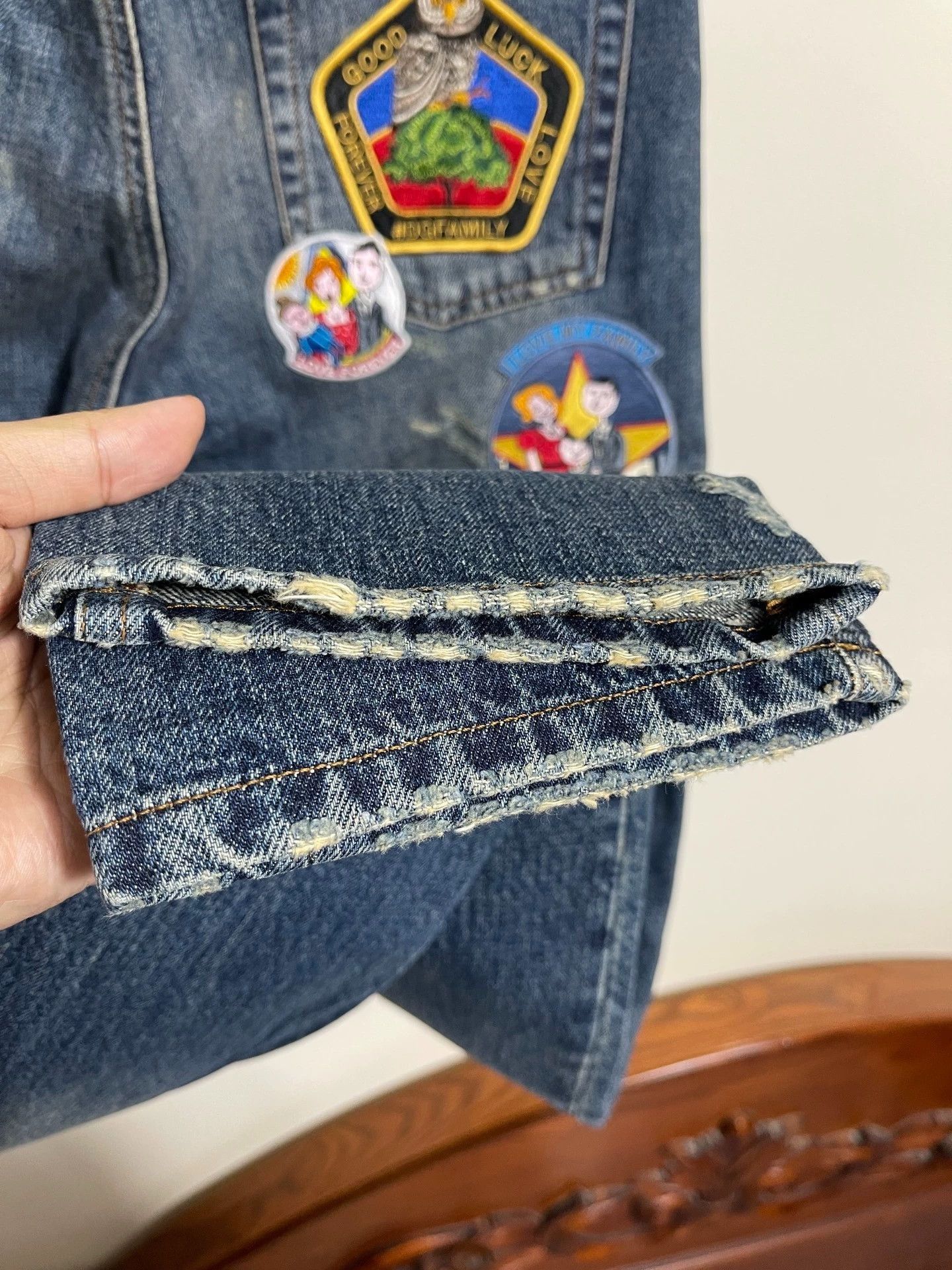Dolce & Gabbana Blue Distressed Denim Jeans with Patches Size 30 Size US 30 / EU 46 - 6 Thumbnail