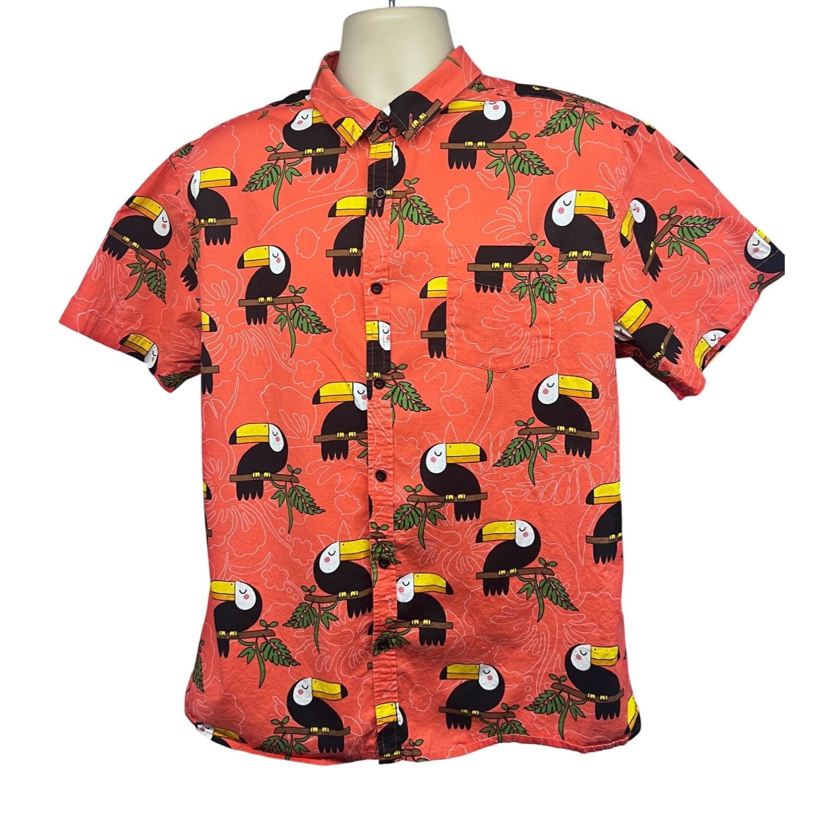 Vintage Mens Hawaiian Aloha Floral Tropical Button Up Shirt XL Pocke Size US XL / EU 56 / 4 - 1 Thumbnail