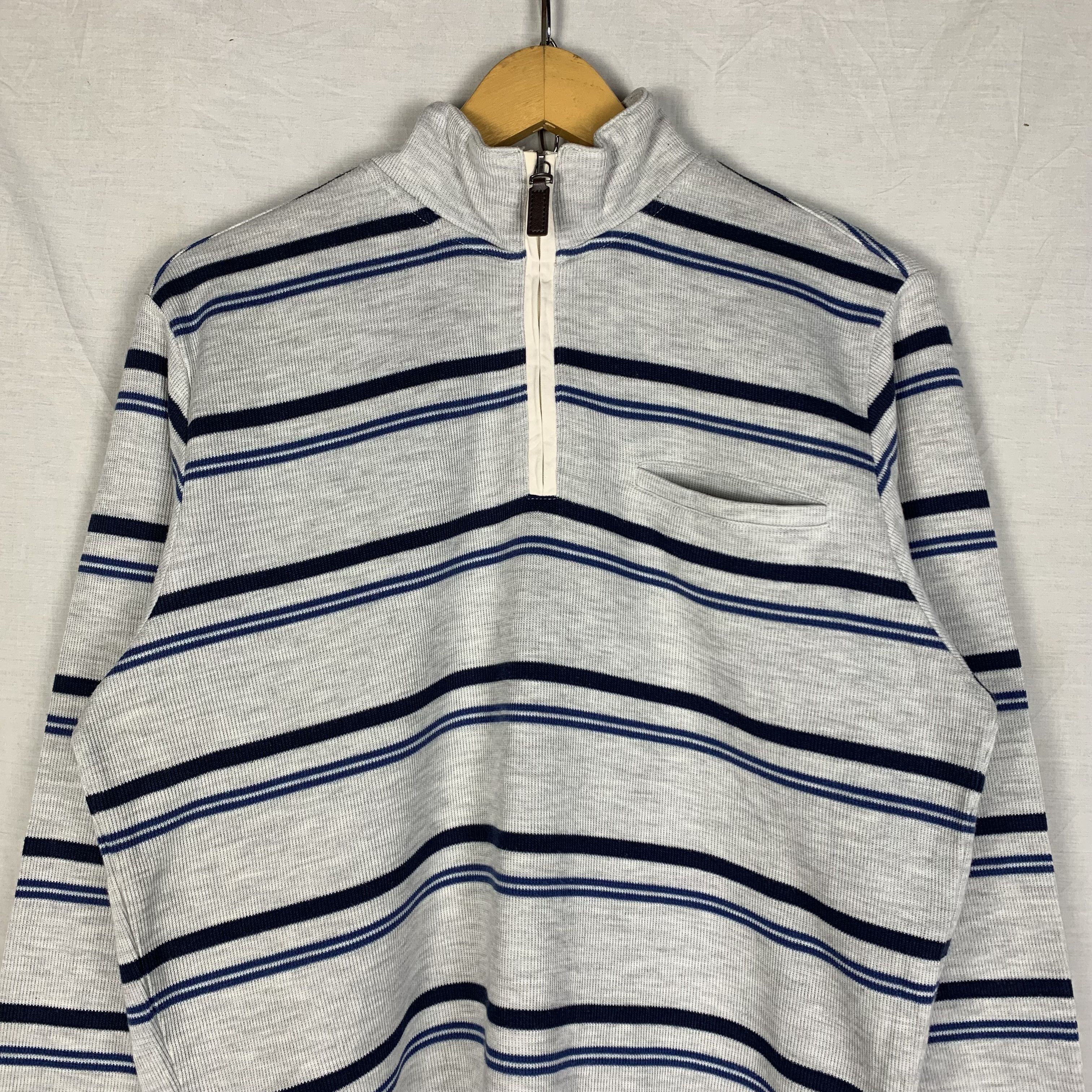 Japanese Brand Vintage Halfzip Stripes Sweatshirt Sweater Size US M / EU 48-50 / 2 - 3 Thumbnail