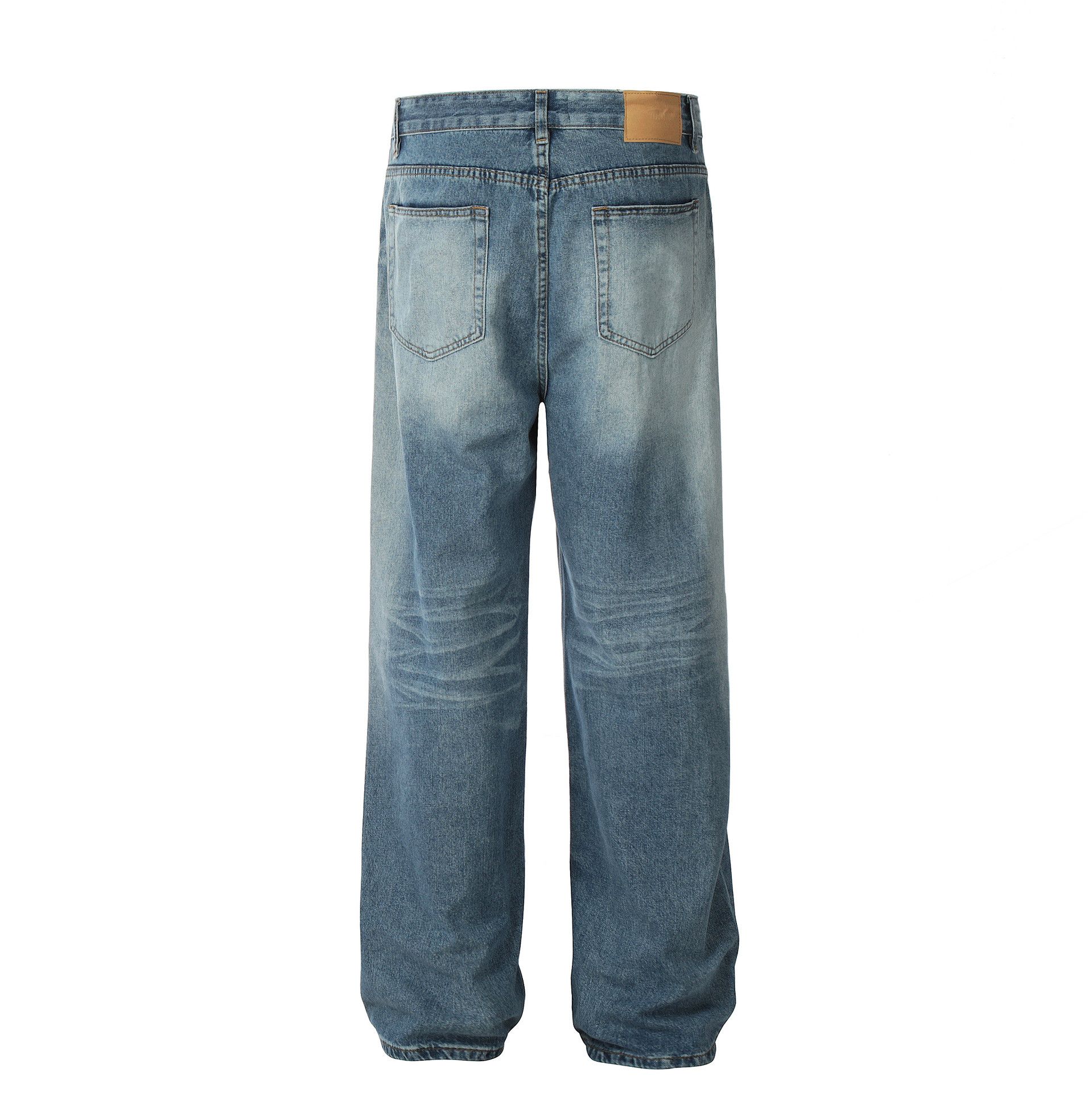 Japanese Brand × Jean Water ripple light blue loose straight American washed jeans Size US 32 / EU 48 - 2 Thumbnail