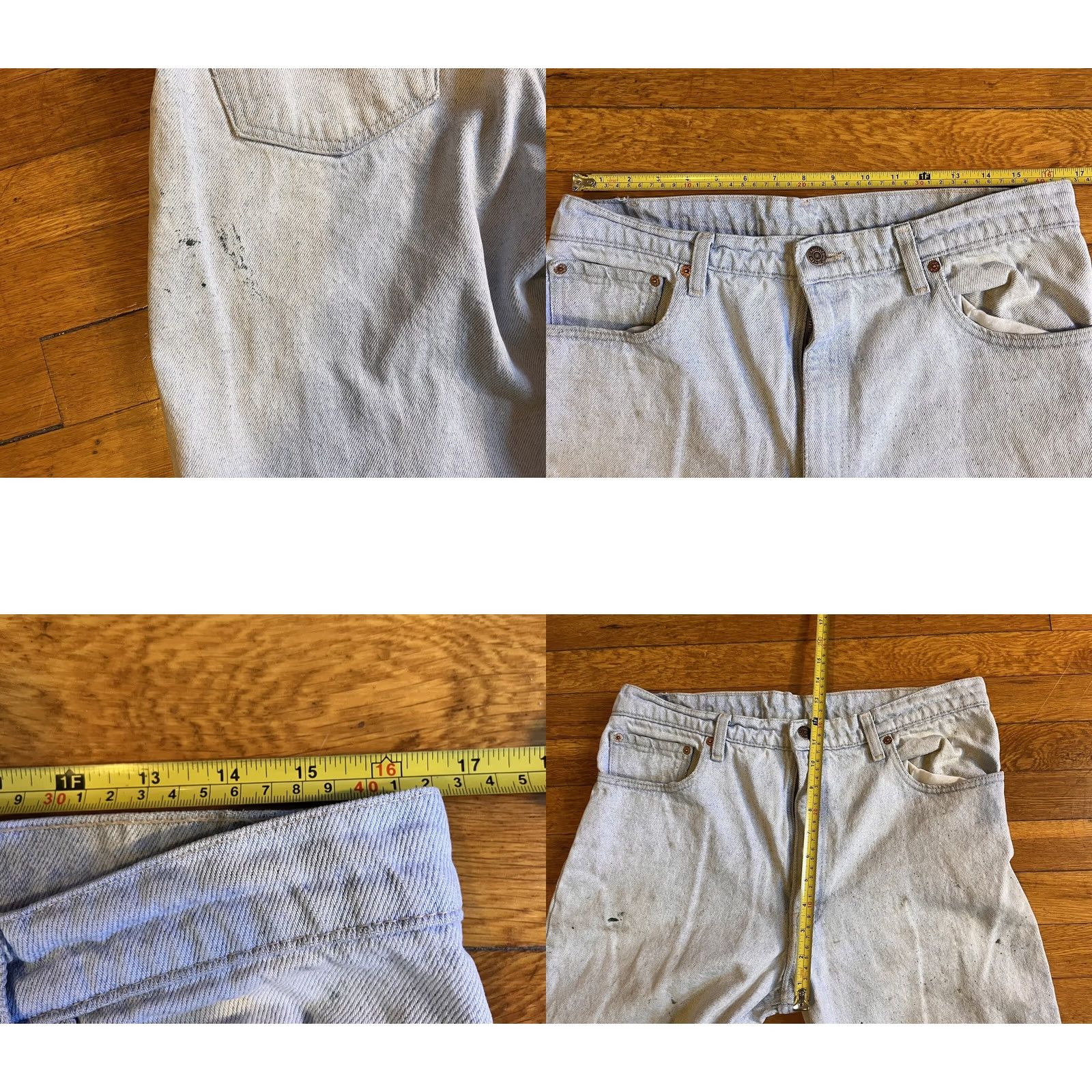 Levi's VINTAGE Levi’s Jeans Mens 33x28 Distressed 80s USA Blue Denim Cotton 5-Pocket Regular Straight Jeans Mens Size US 33 - 9 Thumbnail