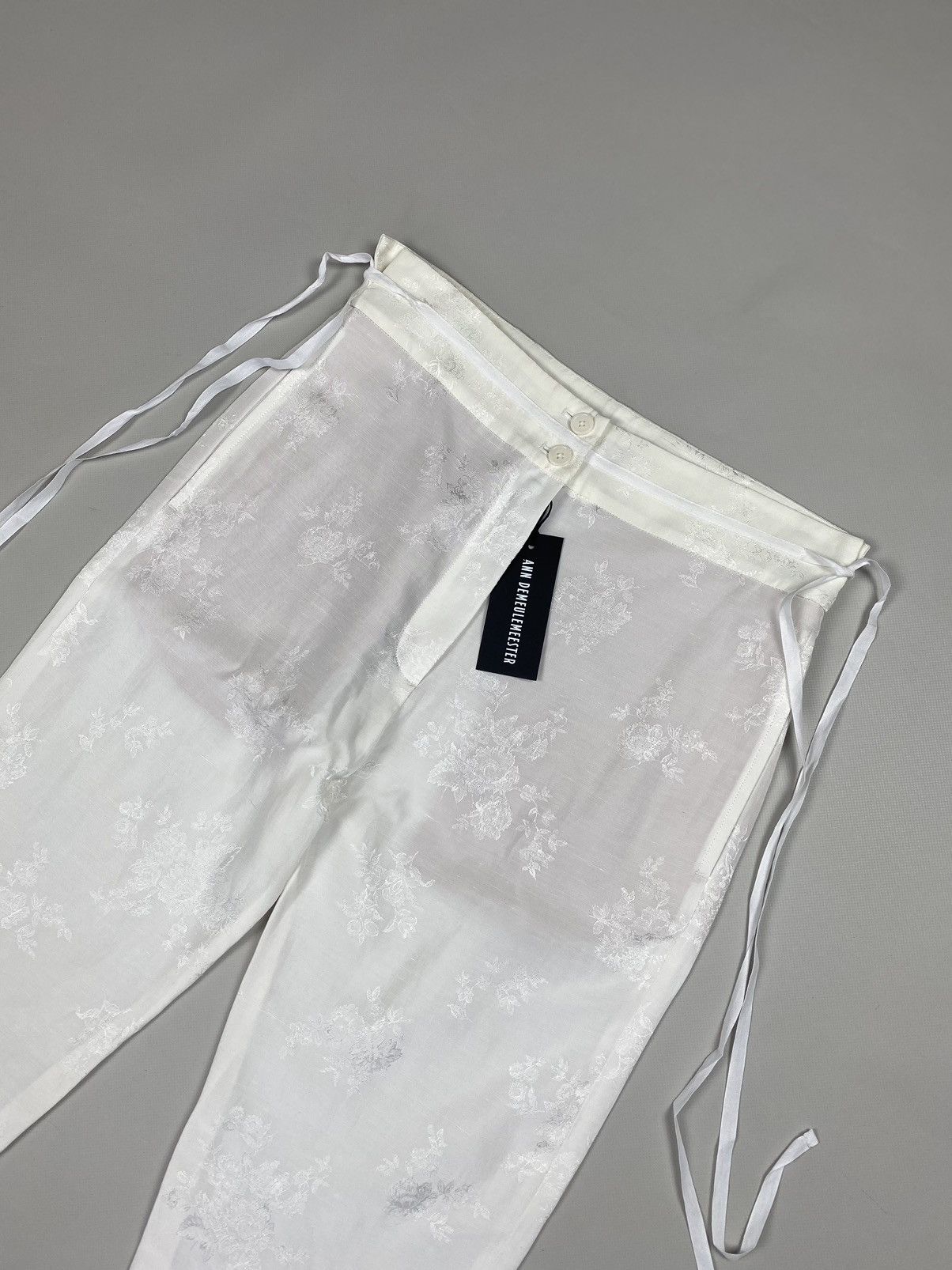 Ann Demeulemeester Ann Demeulemeester linen blend patterned cropped pants Size 25" / US 0 / IT 36 - 4 Thumbnail