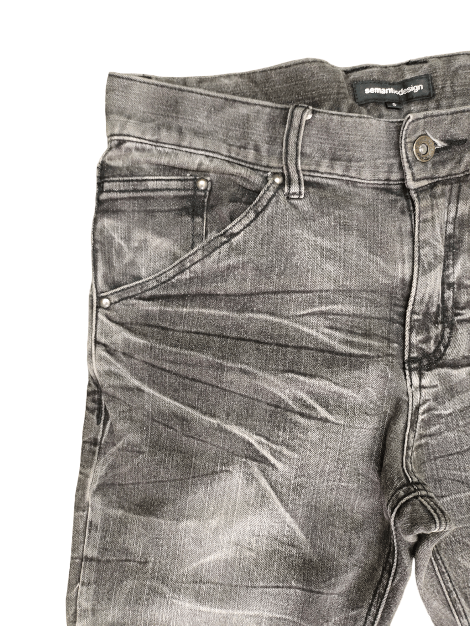 semanticdesign Semantic Design Japan Clawmark Curved Skinny Denim Pants Size US 30 / EU 46 - 4 Thumbnail