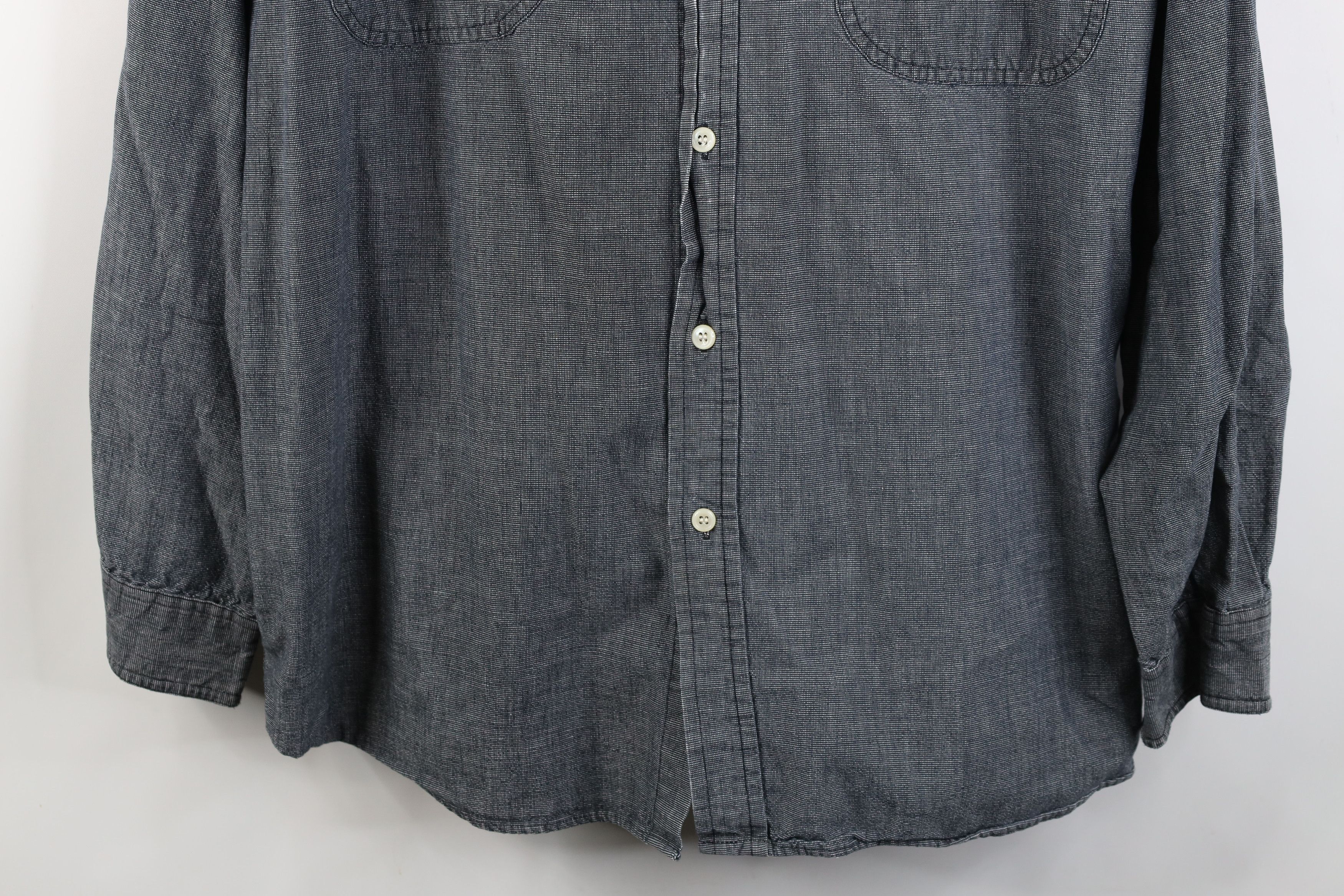 Vintage Vintage 90s Streetwear Big Pocket Band Collar Button Shirt Size US L / EU 52-54 / 3 - 3 Thumbnail