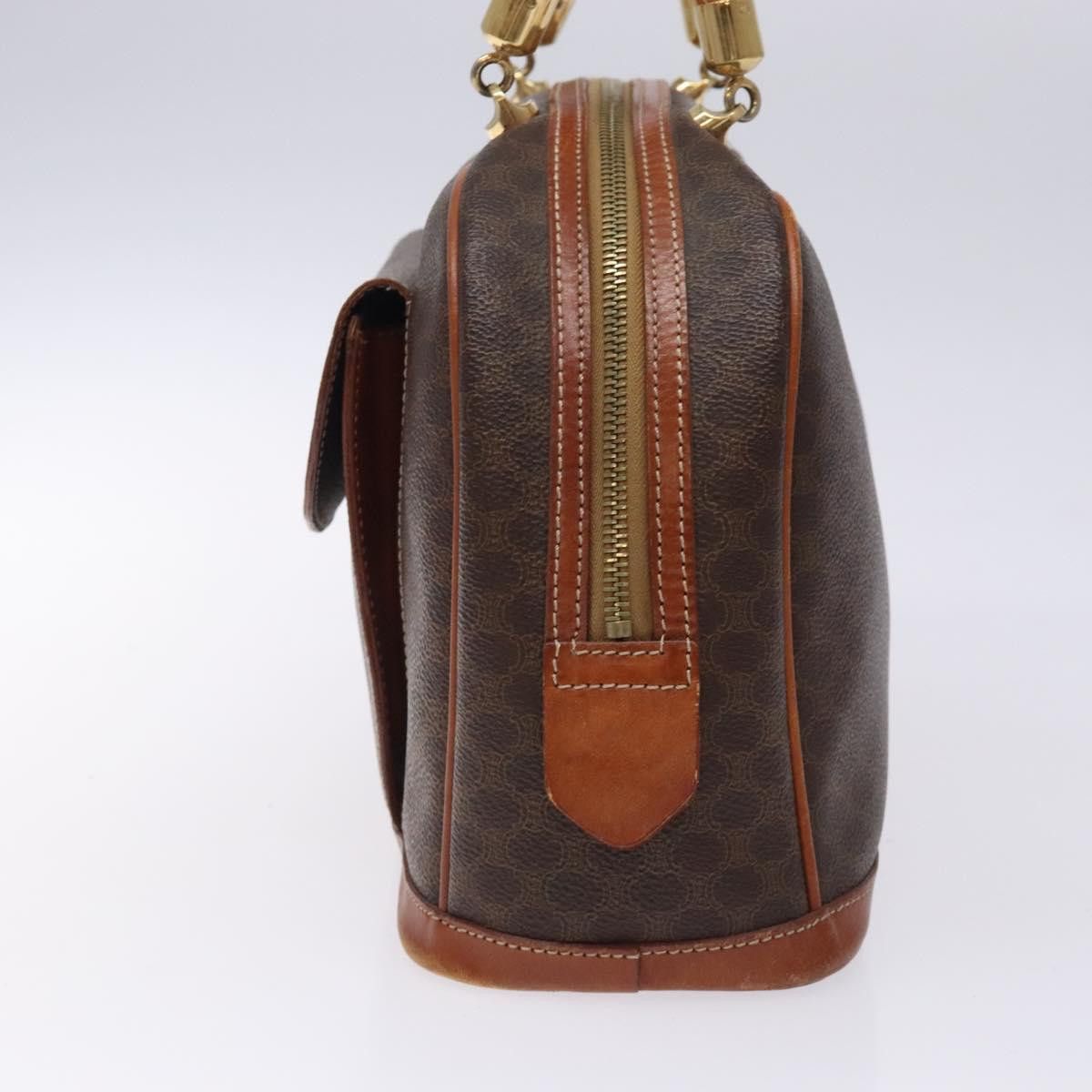 Celine CELINE Macadam Canvas Hand Bag Pvc Leather Brown Gold Size ONE SIZE - 5 Thumbnail