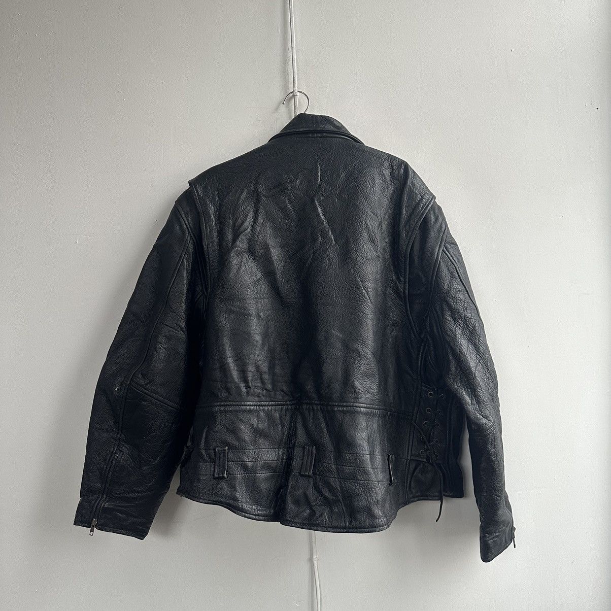 Genuine Leather Vintage Leather moto biker Jacket y2k jacket Size US XXL / EU 58 / 5 - 17 Thumbnail