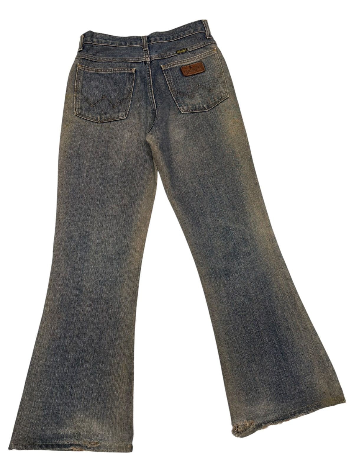 If Six Was Nine FLARE JEAN RUSTY MUD WASH WRANGLER VINTAGE BOOTCUT DISTRESS Size US 27 - 4 Thumbnail