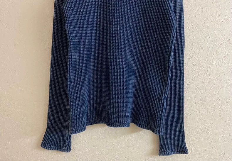 Kapital Kapital Blue Vintage Waffle Knit Long Sleeve Top-2505 Size US M / EU 48-50 / 2 - 6 Thumbnail