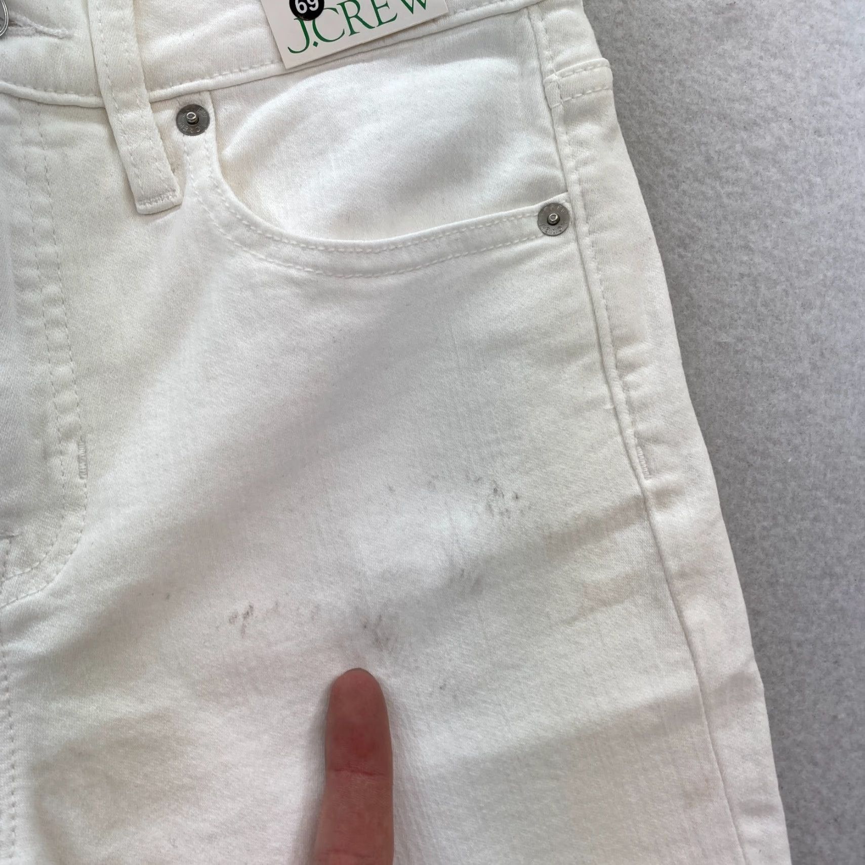 J.Crew J.CREW Jeans 9" Toothpick White Stretch Denim Skinny Ankle Mid Rise Women's 27 Size 27" / US 4 / IT 40 - 5 Thumbnail