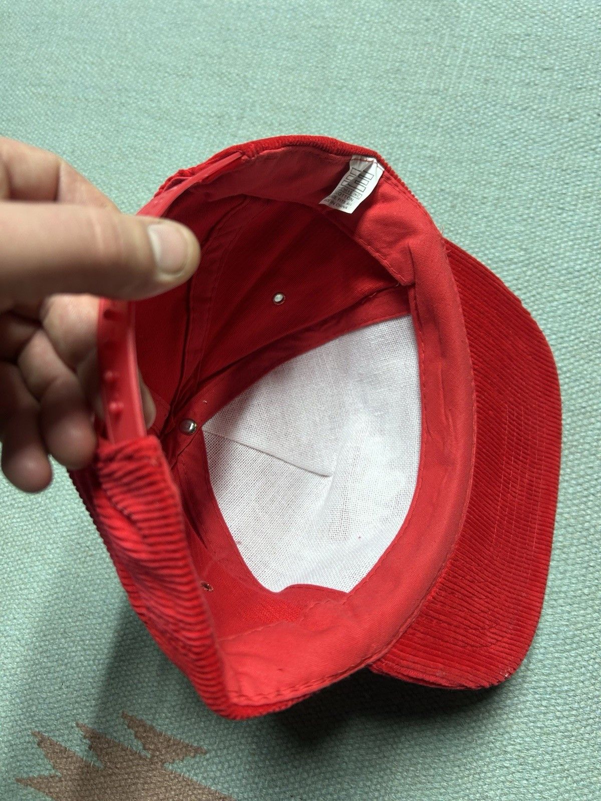 Vintage Vintage SnapBack hat corduroy bob Evans restaurant food red Size ONE SIZE - 6 Thumbnail