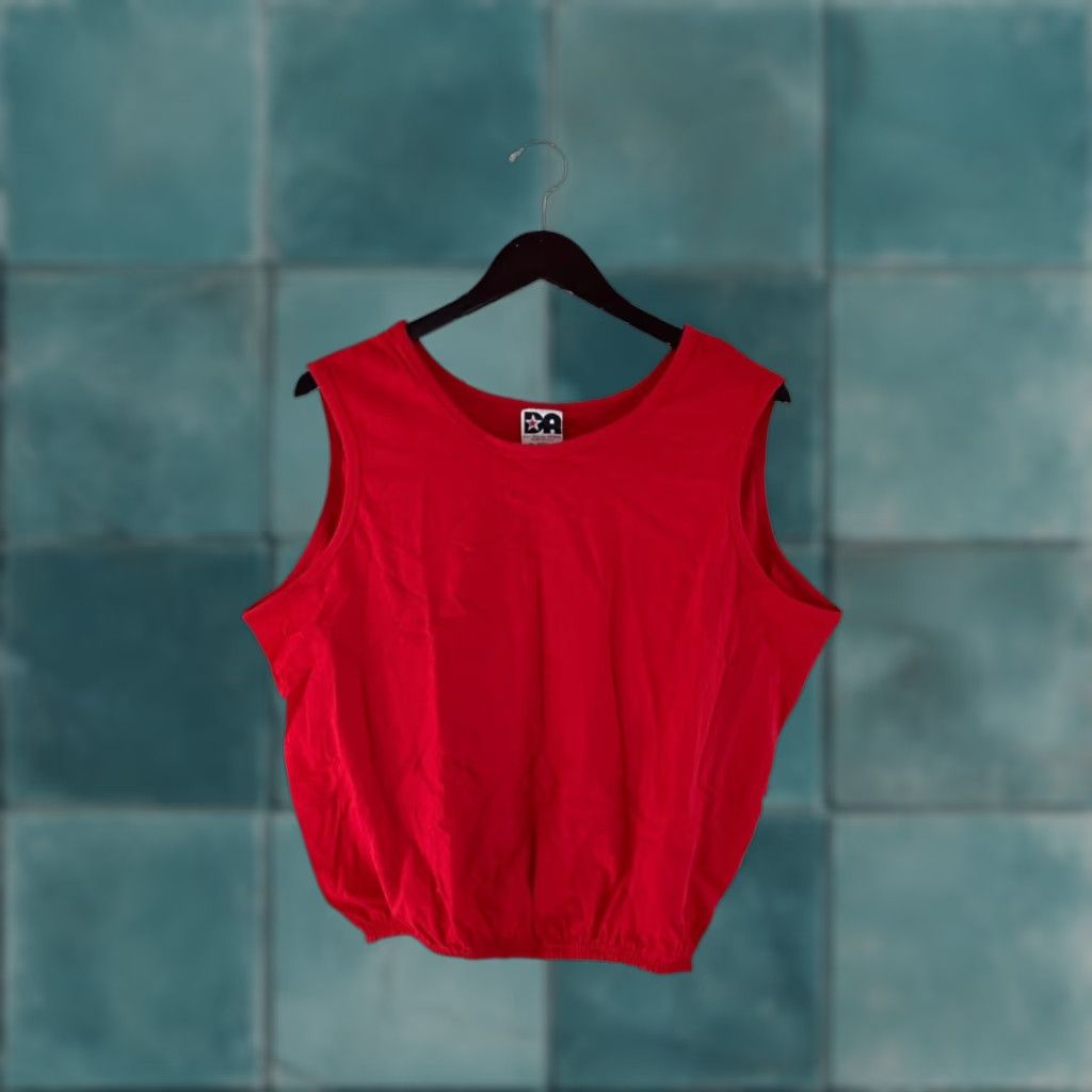Vintage VINTAGE Don Alleson Crop Tank Womens XL Deadstock NWOT 90s USA Made Red Cotton Sleeveless Crop Tank Womens 90s Vintage Don Alleson Crop Tank Size XL / US 12-14 / IT 48-50 - 1 Thumbnail