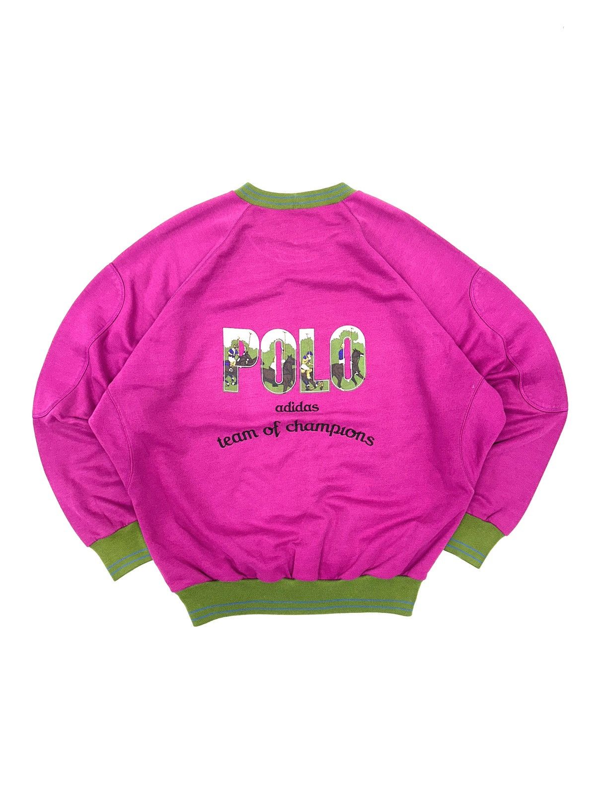 Adidas VINTAGE ADIDAS SWEATER 90S POLO GREEN FIELD Size US M / EU 48-50 / 2 - 1 Thumbnail