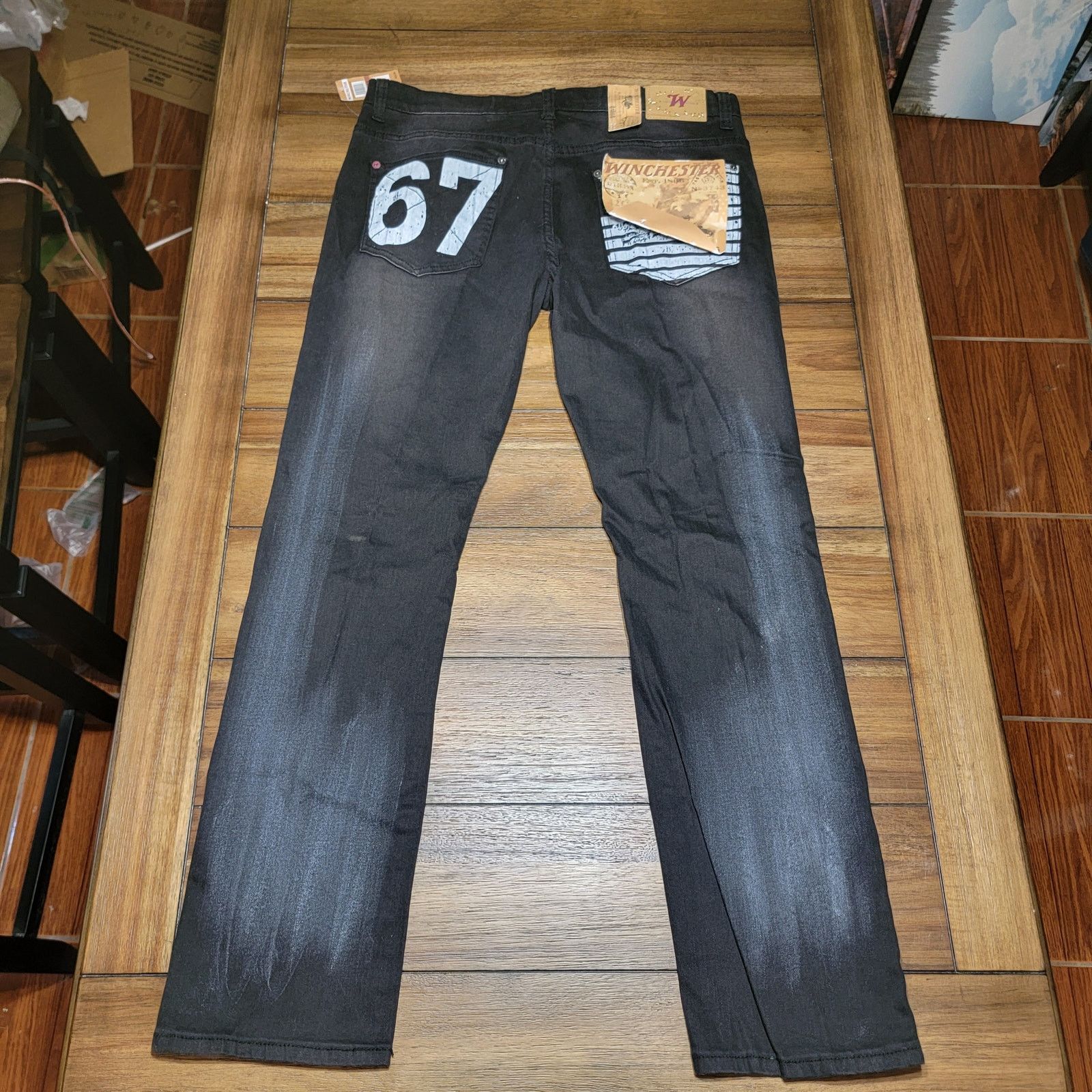 Winchester Winchester Shredded Black Denim Jeans - Size 36/33 NWT Size US 36 / EU 52 - 5 Thumbnail