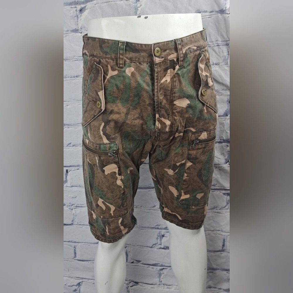 French Connection French Connection FCUK Men's Cargo Jean Shorts Vintage Y2K Size US 32 / EU 48 - 3 Thumbnail