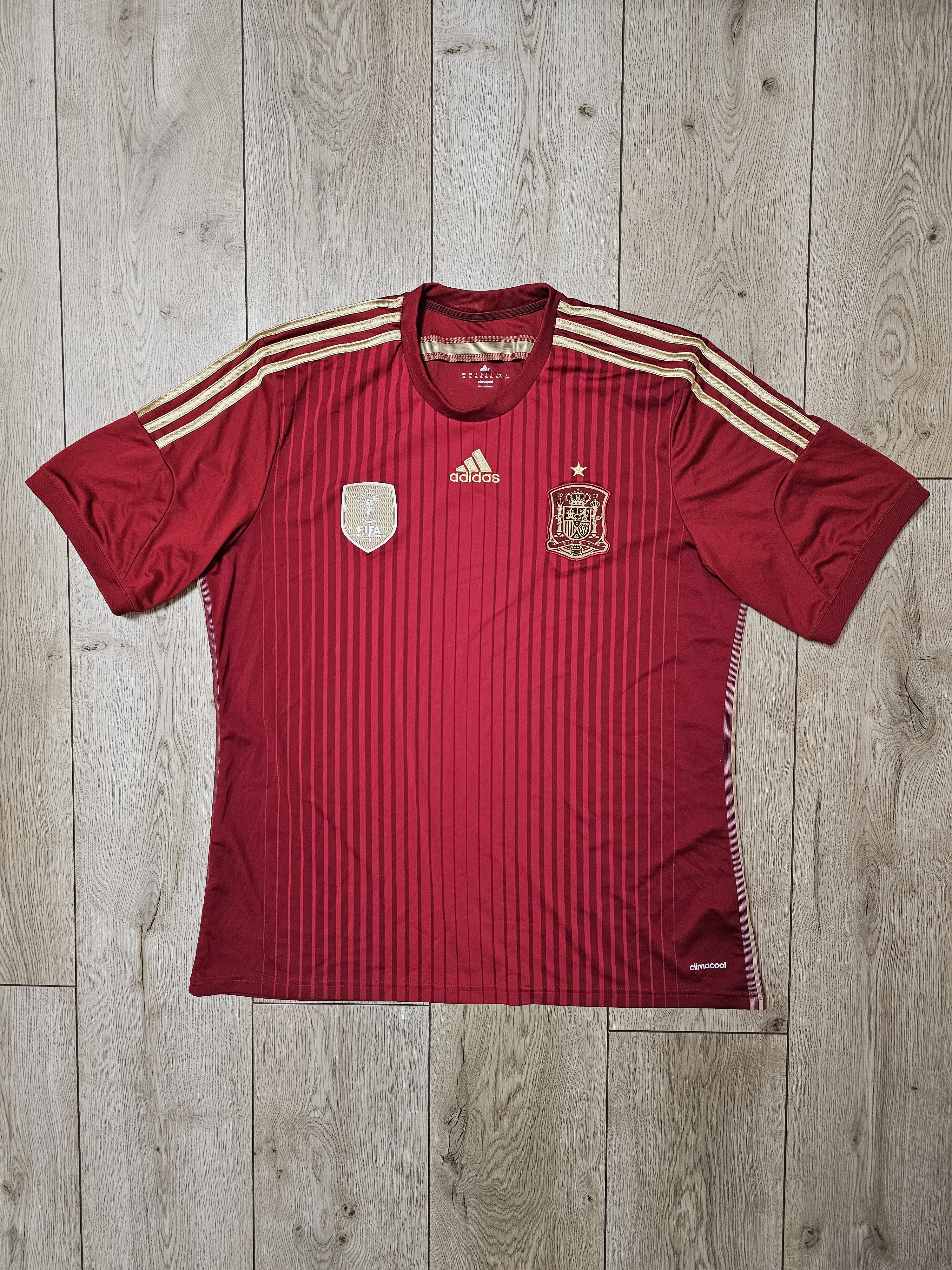 Adidas SPAIN 2014 2015 HOME FOOTBALL SHIRT ESPANIA SOCCER JERSEY Size US XL / EU 56 / 4 - 1 Thumbnail
