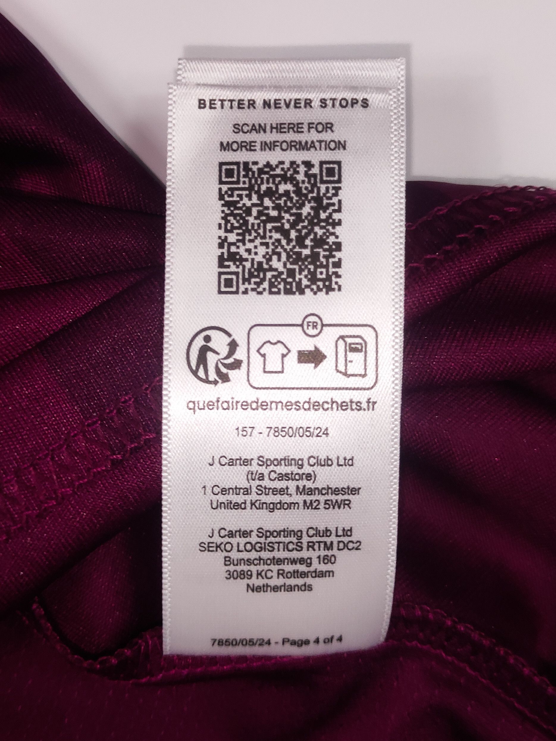 Castore BNWT Burnley FC 2024 2025 Castore Home Shirt Size US XL / EU 56 / 4 - 5 Thumbnail