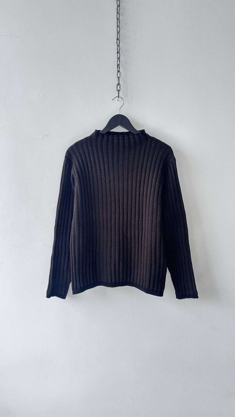 Other Vtg Italian Ribbed Knit Sweater L Brown Wool Blend Gorpcore Size US L / EU 52-54 / 3 - 2 Thumbnail