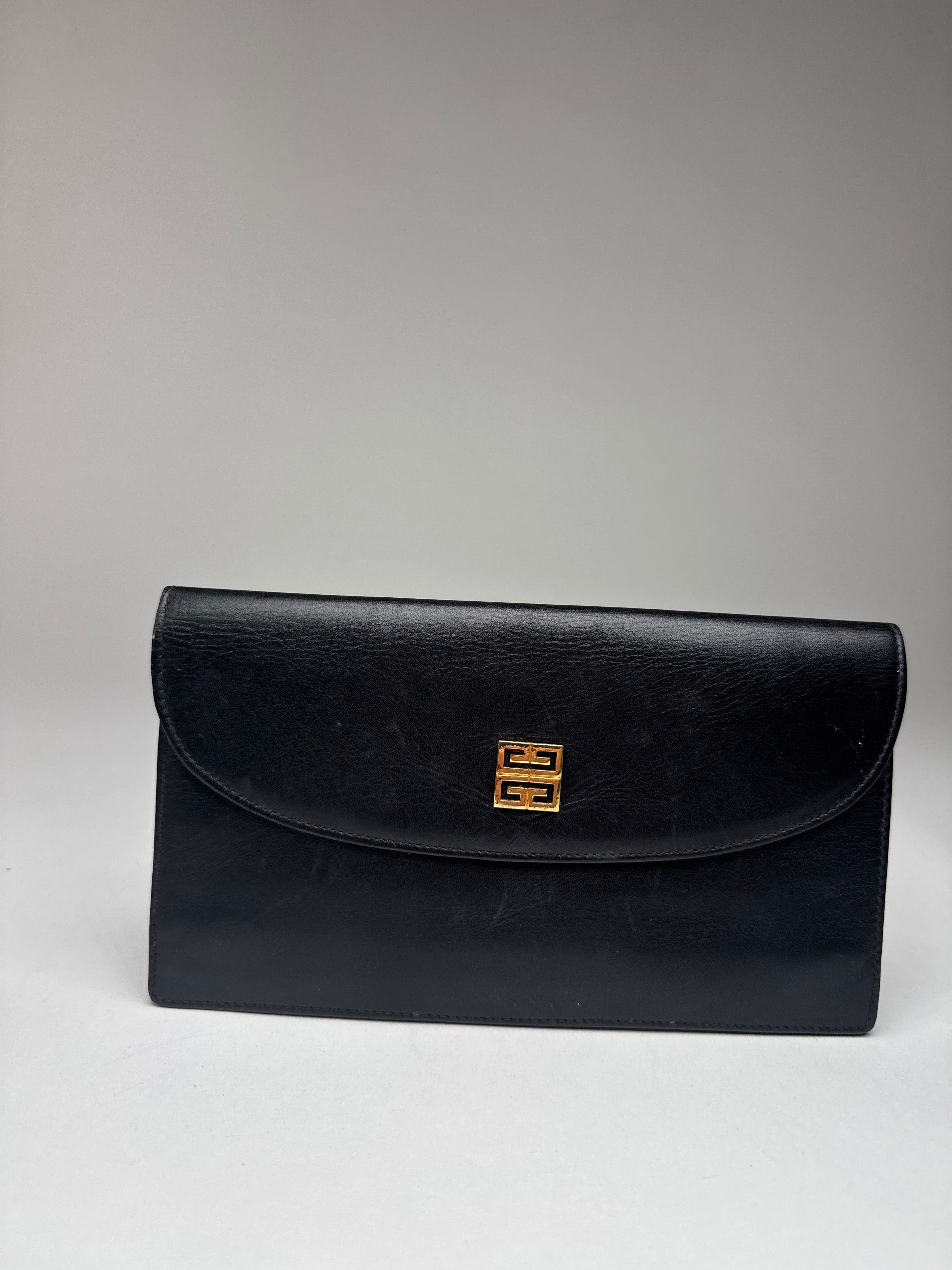 Givenchy Vintage GV3 Leather Clutch Black Size ONE SIZE - 1 Thumbnail