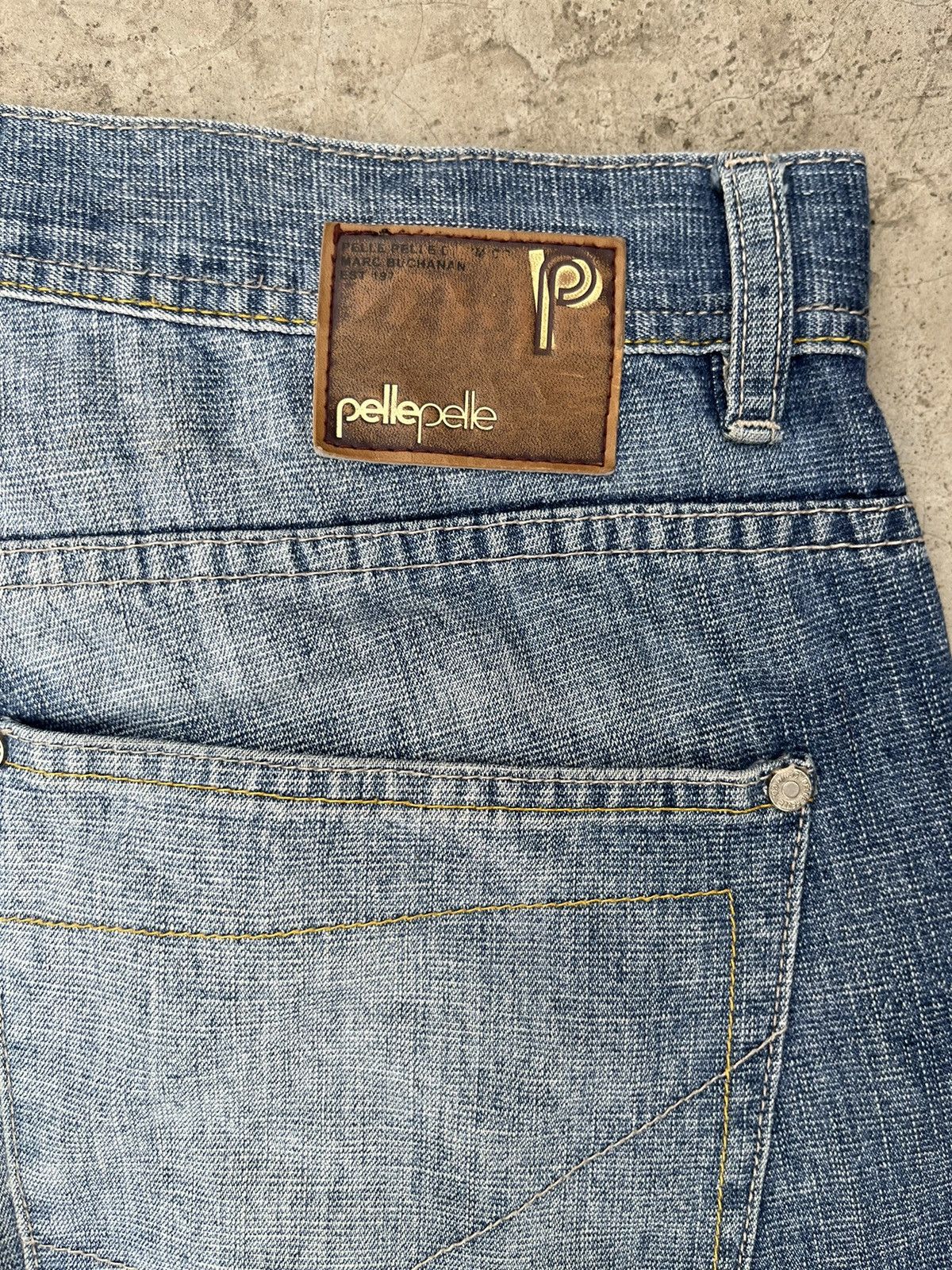 Japanese Brand 🌀RARE PELLE PELLE ICONIC YELLOW STITCHING AND COOL DESIGN Size US 34 / EU 50 - 3 Thumbnail