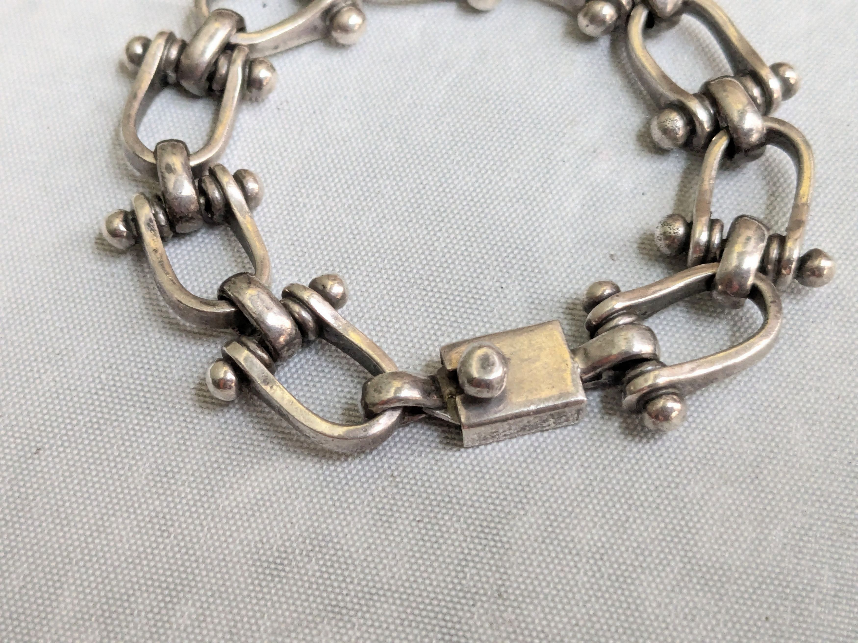 Jewelry Vintage Sterling Silver Bracelet Taxco Equestrian 7" Size ONE SIZE - 3 Thumbnail