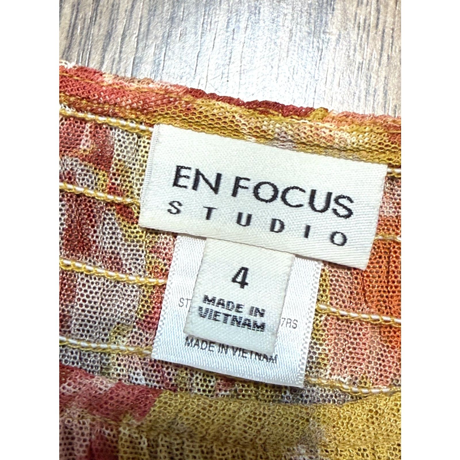 Vintage Enfocus Studio Dress Women's Size 4 Pink Yellow White Long Sleeve Dress Size S / US 4 / IT 40 - 5 Thumbnail