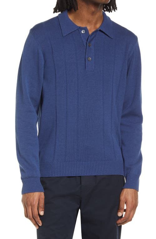 Wood Wood 48/M - Wool/Cotton - Cooper Pointelle Stripe LS Polo Size US M / EU 48-50 / 2 - 1 Thumbnail