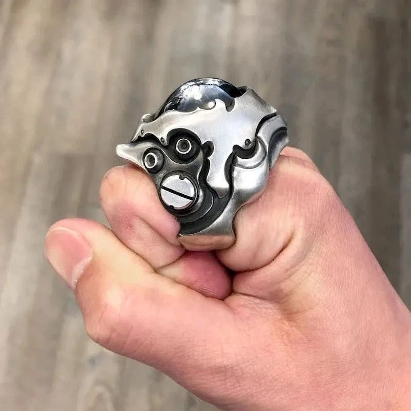 Jewelry Punk Mecha Soldier Resizeable Rings Size ONE SIZE - 2 Thumbnail