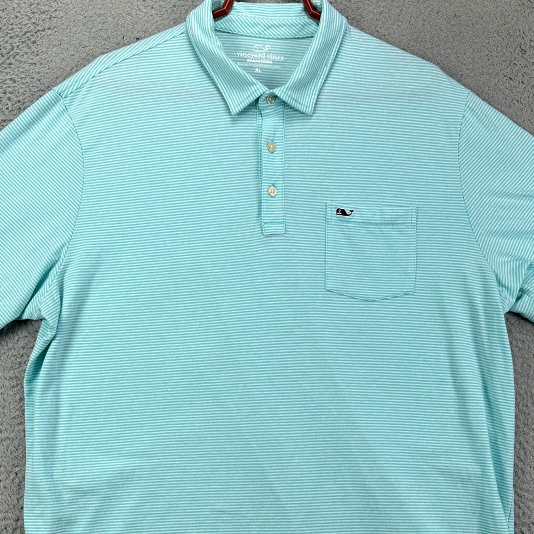 Vineyard Vines Vineyard Vines Edgartown Mens Polo Shirt XL Blue White Striped Stretch Rugby Shirt Size US XL / EU 56 / 4 - 2 Thumbnail