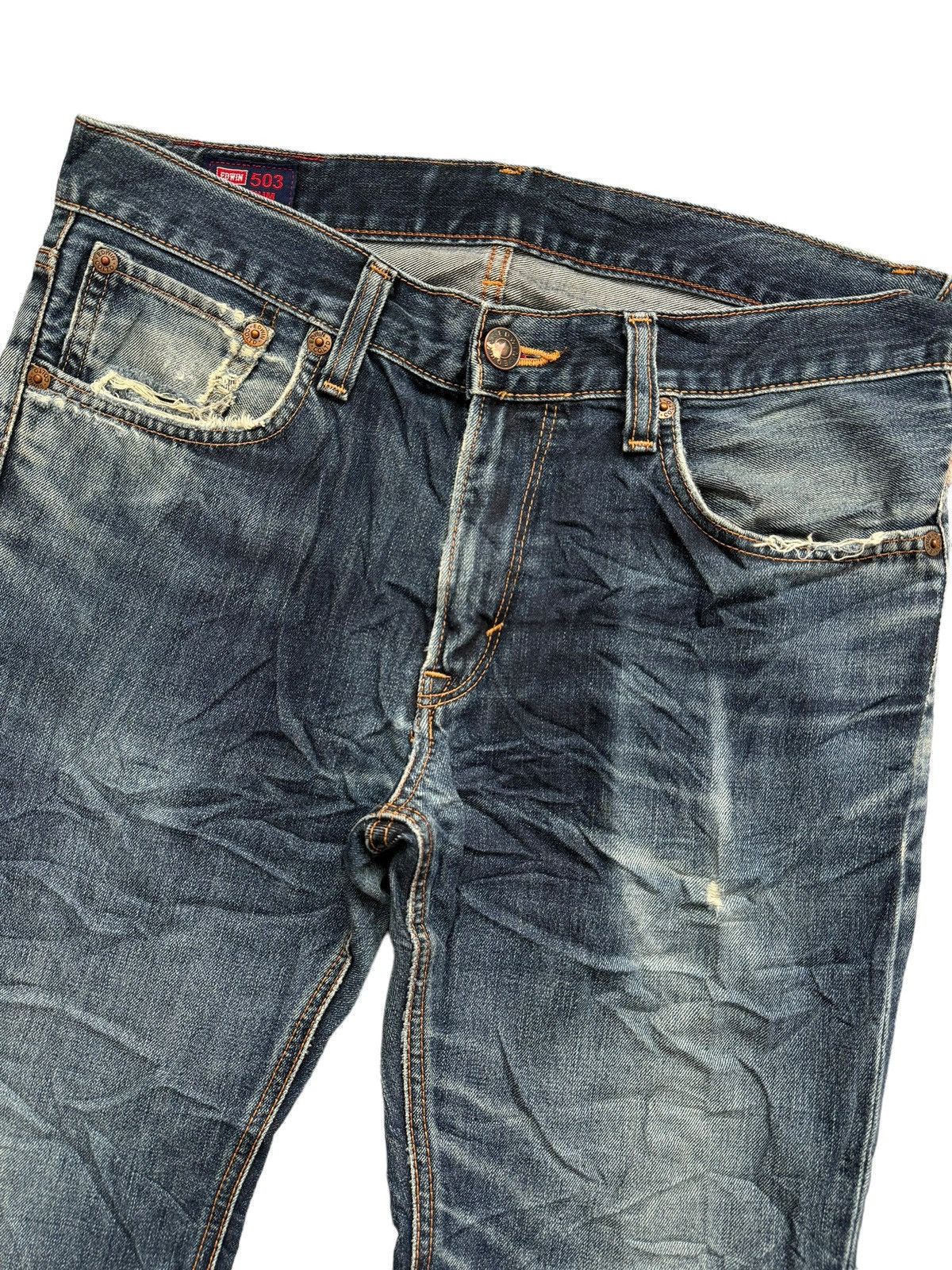 Edwin VINTAGE EDWIN 503ZZ DISTRESSED DENIM JEANS Size US 35 - 5 Thumbnail