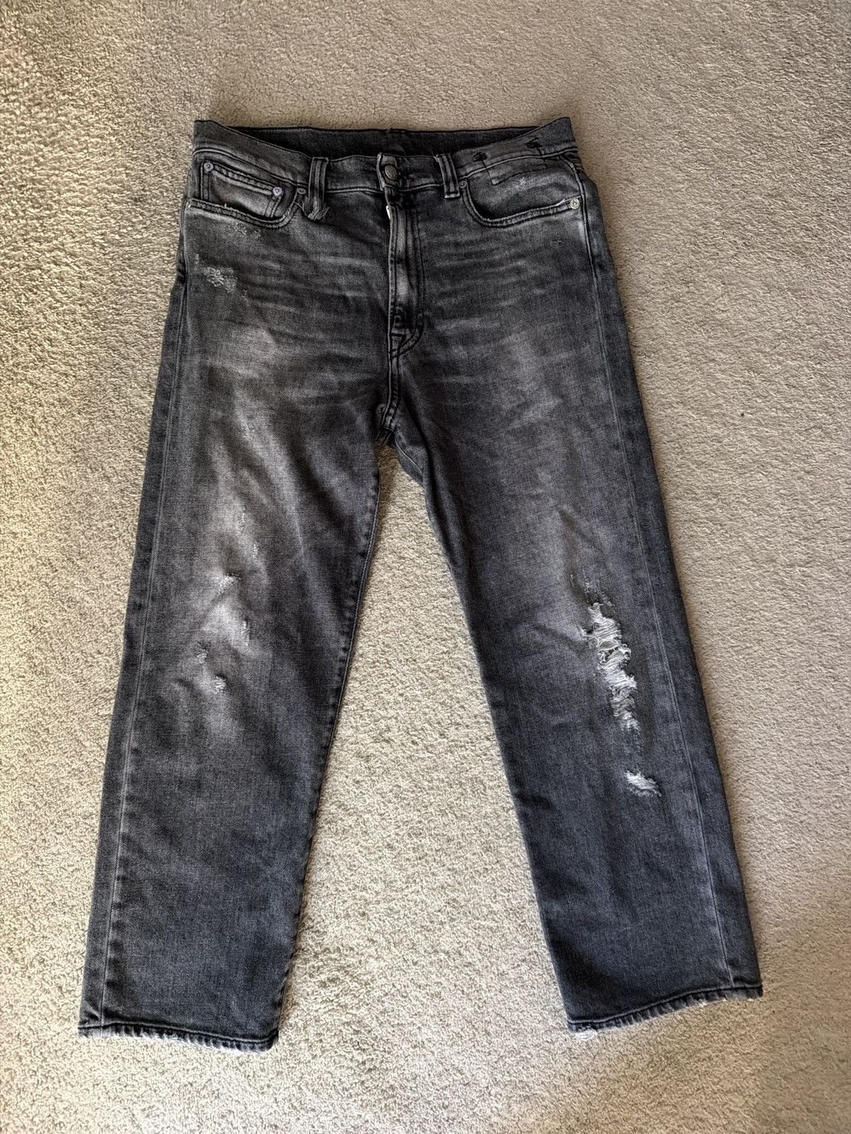 R13 R13 Cropped Jeans Faded black with distressing size 33 Size US 33 - 1 Thumbnail