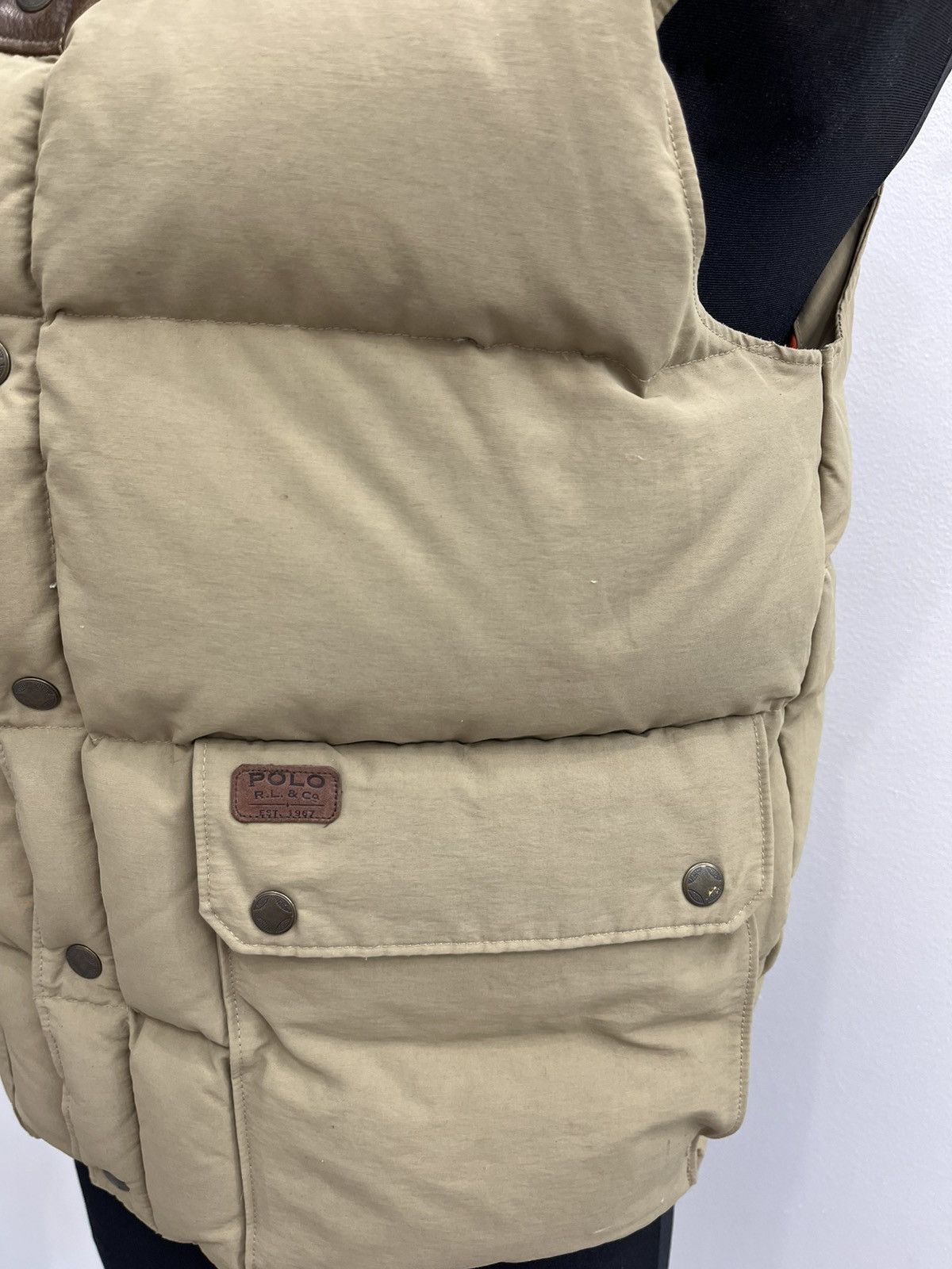 Polo Ralph Lauren Vintage Polo Ralph Lauren Leather Western Puffer Down Vest Size US M / EU 48-50 / 2 - 4 Thumbnail