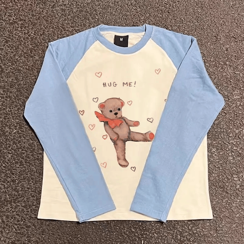 Japanese Brand × Vintage Cartoon Doll Bear Printed Loose Casual Long Sleeve T-Shirt Size US M / EU 48-50 / 2 - 3 Thumbnail