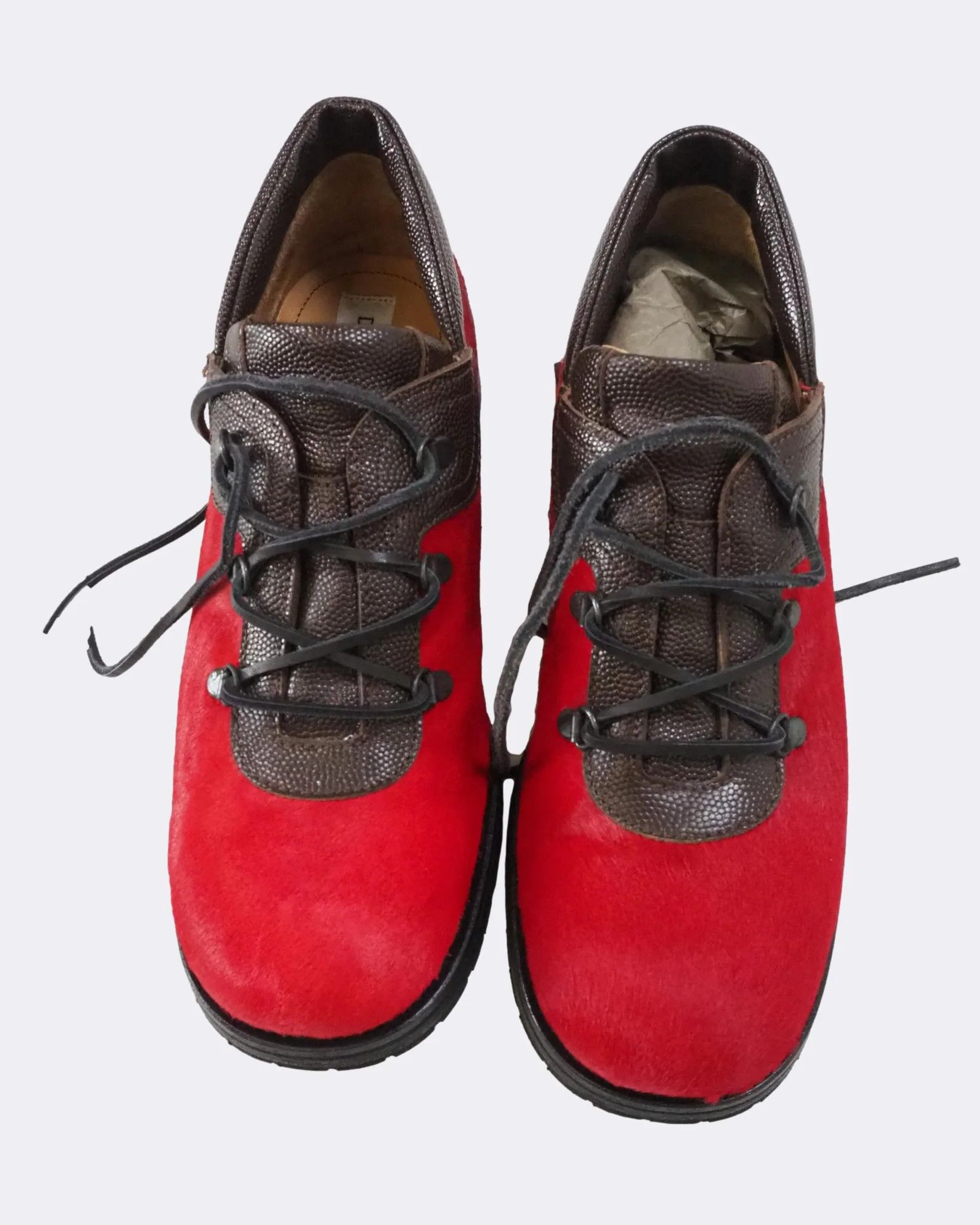 Dolce & Gabbana Dolce & Gabbana Maroon & Black Ponyhair Leather Shoes $1032 Size US 9 / EU 42 - 7 Thumbnail