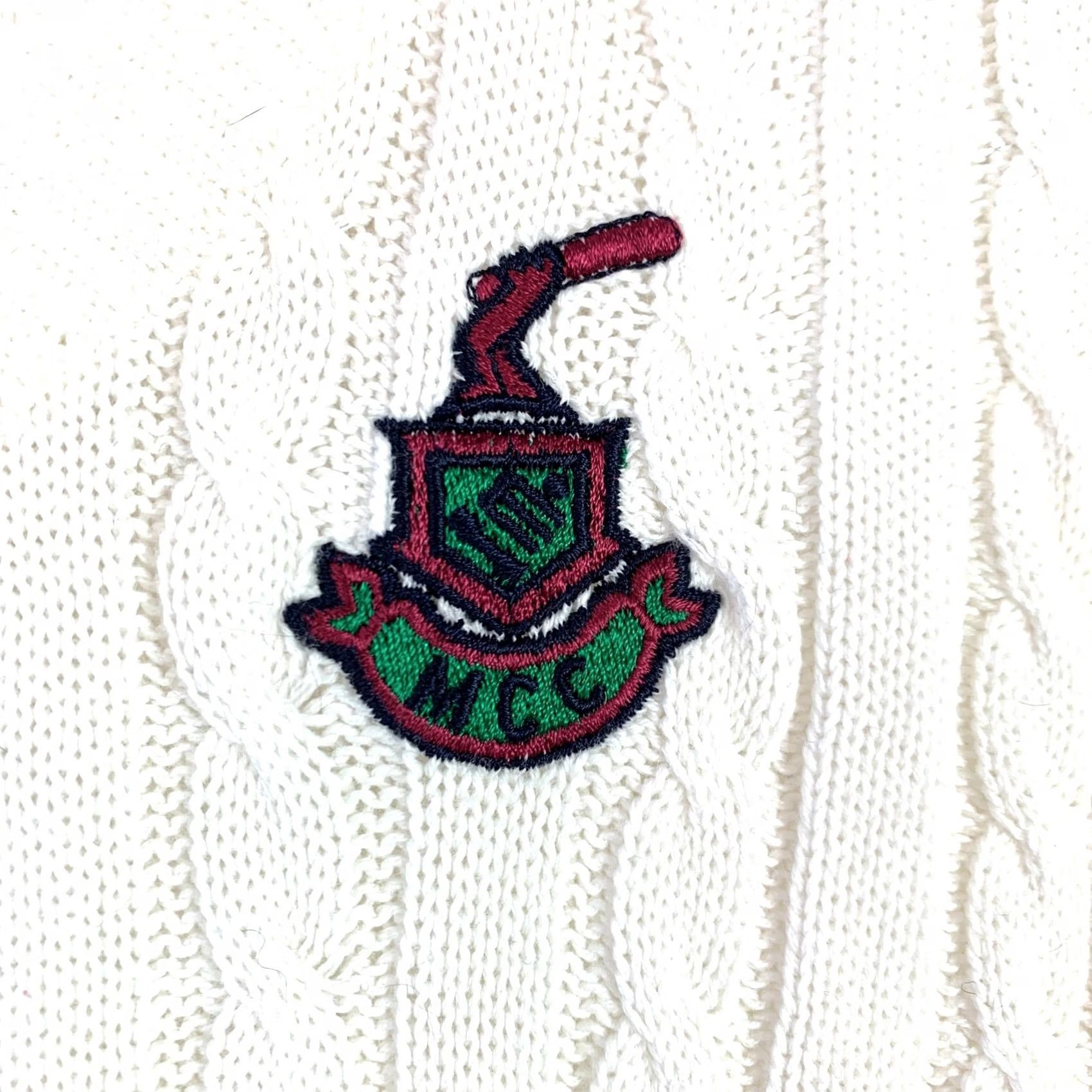 Vintage VINTAGE Boast Cable-Knit White V-Neck Mens Vest XS Sweater Sleeveless Knit Cotton 100% Men's Clothing Size US XS / EU 42 / 0 - 4 Thumbnail