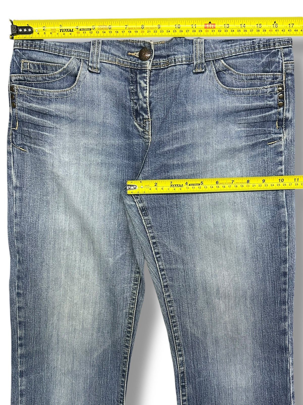 Other Vintage Distressed Limbo Denim Straight Leg Light BlueWash Size US 34 / EU 50 - 18 Thumbnail