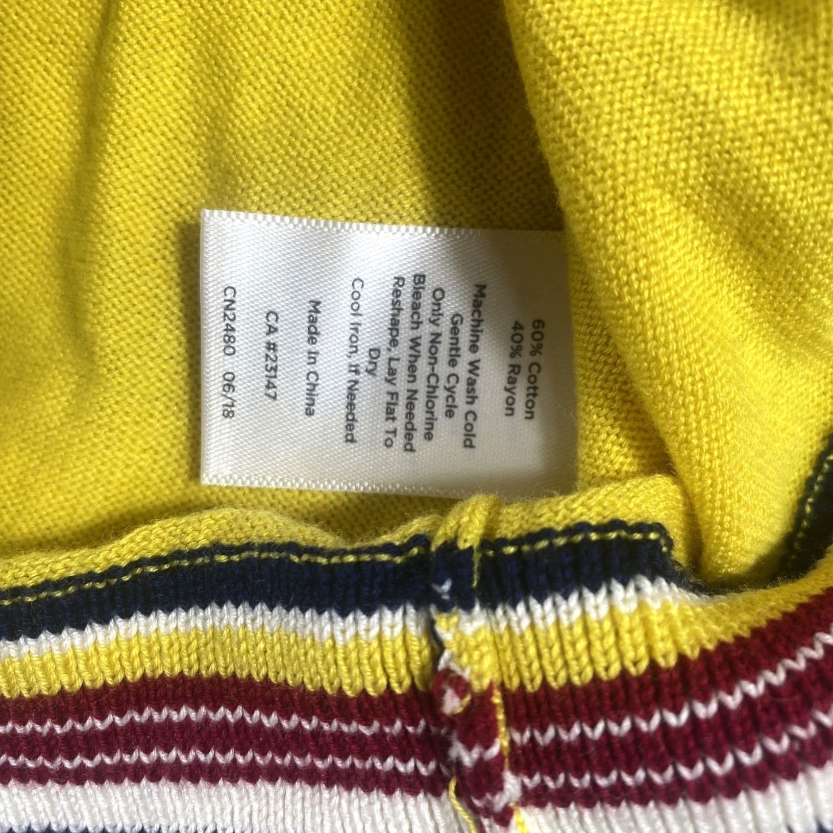 Talbots Talbots Tunic Top Women's Plus 2X Sleeveless Knit Tank Yellow Stripe Trim Round Neck Cap Sleeve Lightweight Breathable Vintage No Size XXL / US 16-18 / IT 52-54 - 4 Thumbnail