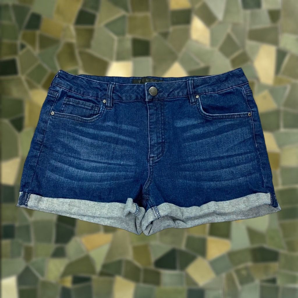 Denime Stitch Fix Tinsel Jeans Shorts Womens Size 30 Blue Denim Mid-Rise Stretch Roll Hem Size 33" - 1 Thumbnail