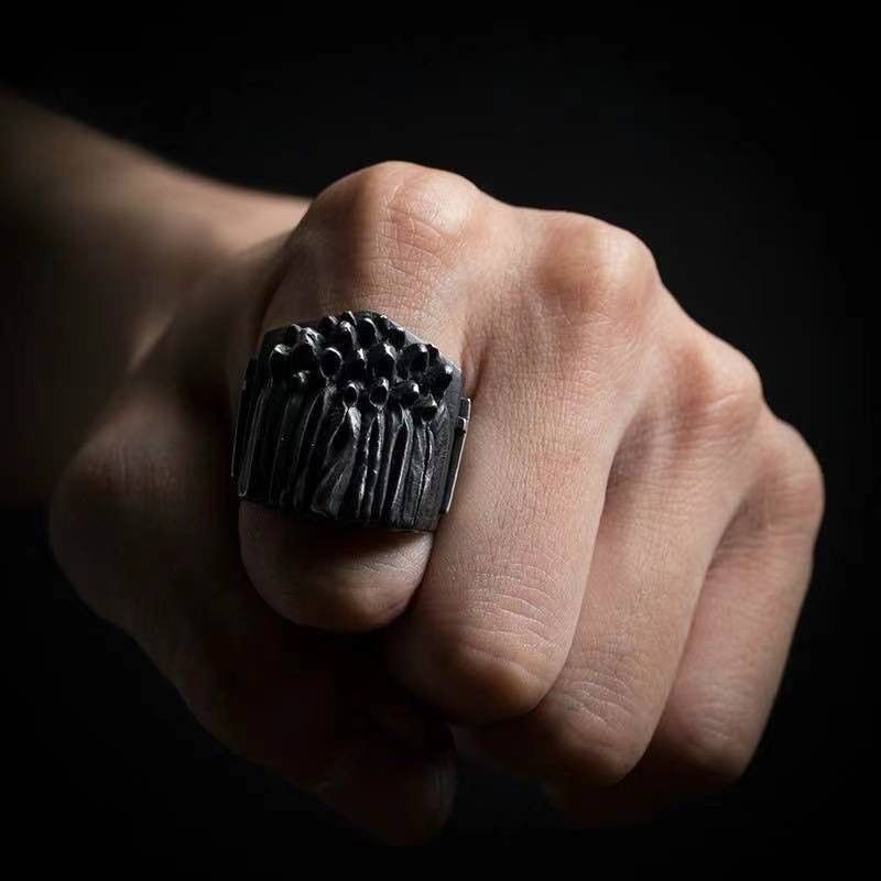 Jewelry Ghoust Dark Jewelry Rings Open Size Chrome Ring (Size 7-13) Size ONE SIZE - 3 Thumbnail